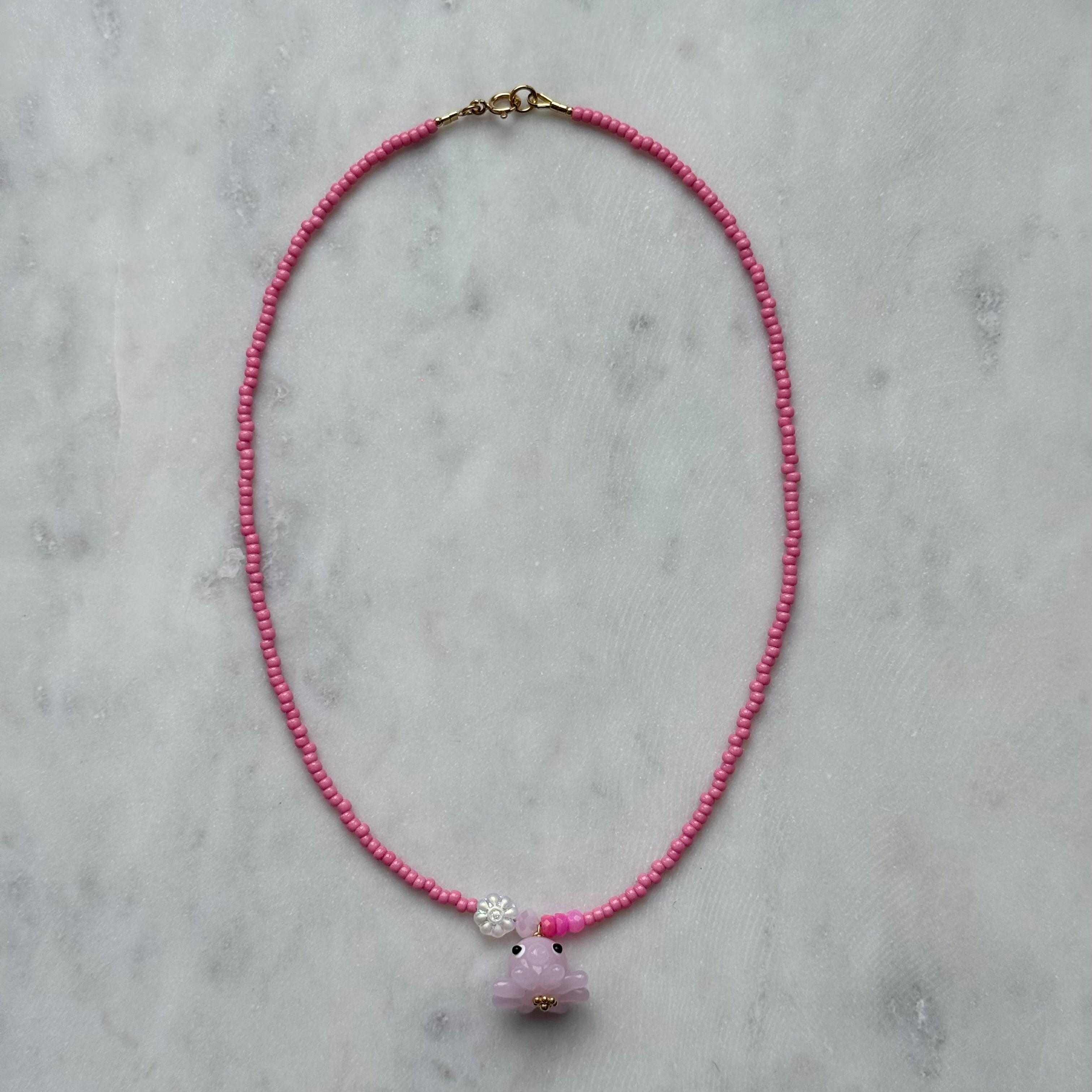 Pink Octopus Necklace