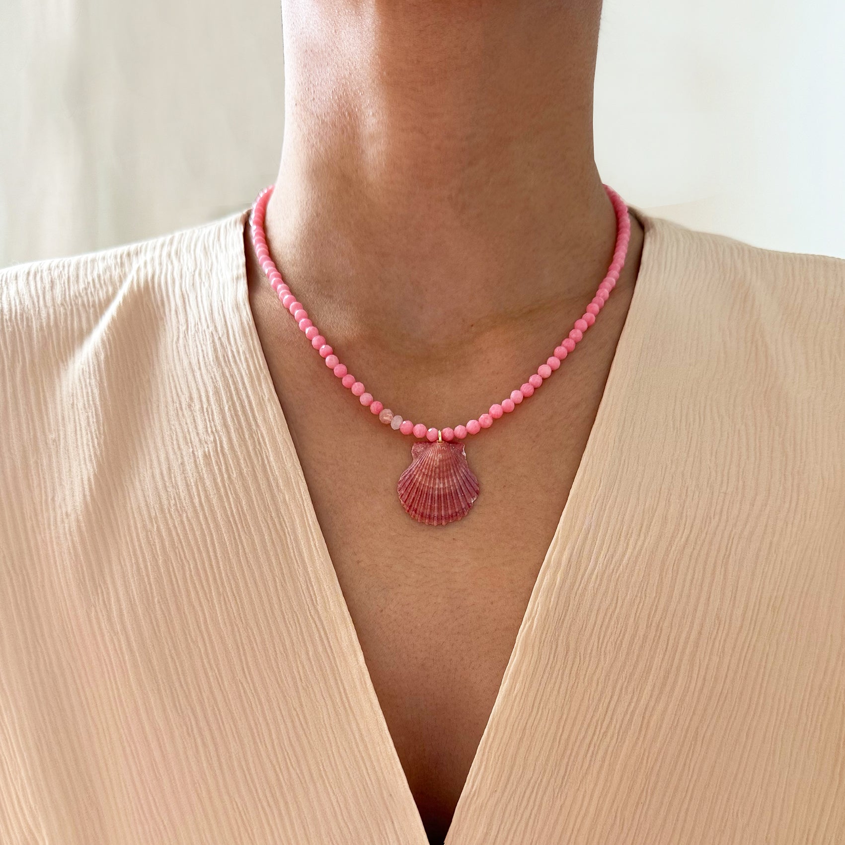 Very Pink Scallop Necklace