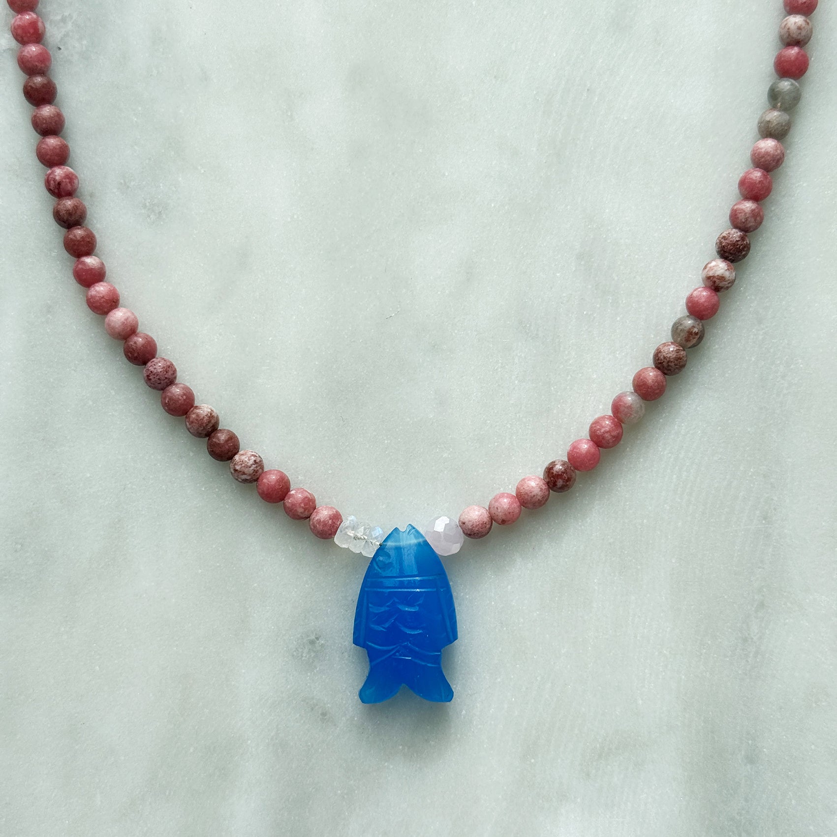 Blue Fish and Rose Splash