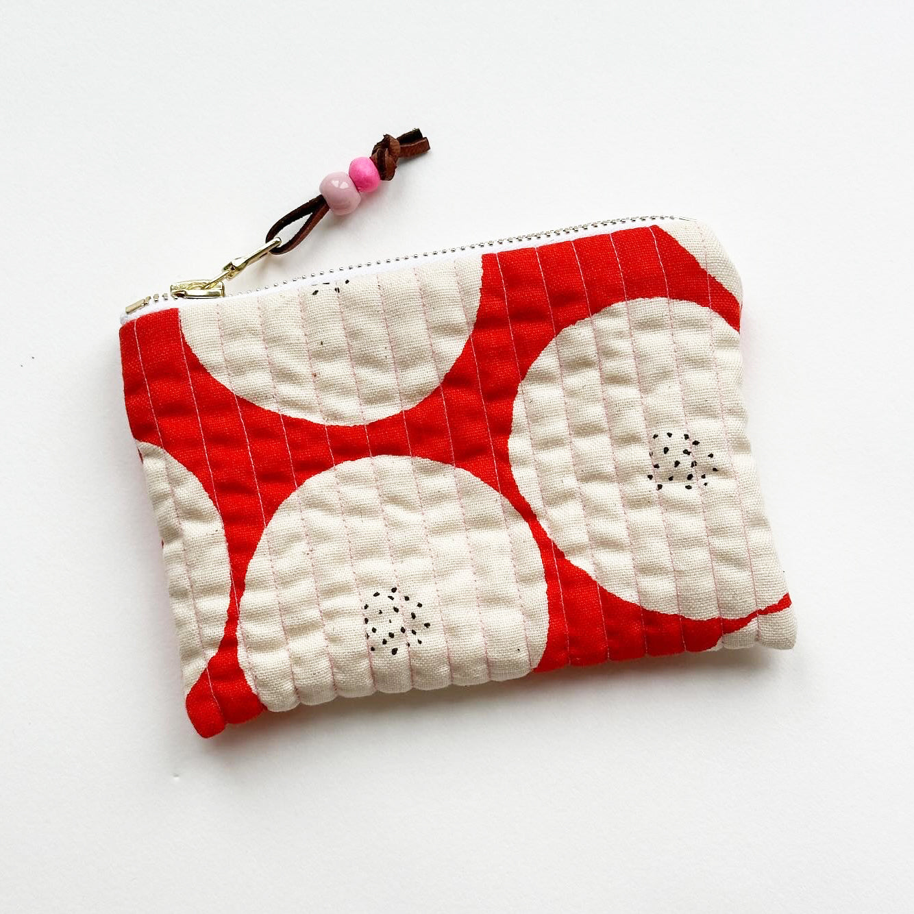 Quilted Coin Purse - Bright red