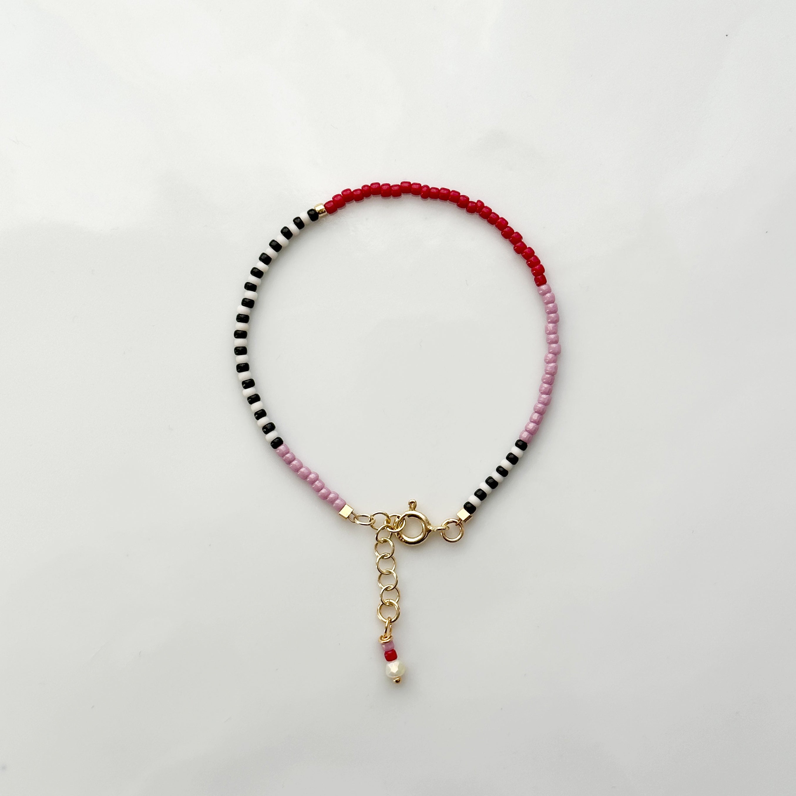 Harlequin Bracelet - Burgundy & Lilac