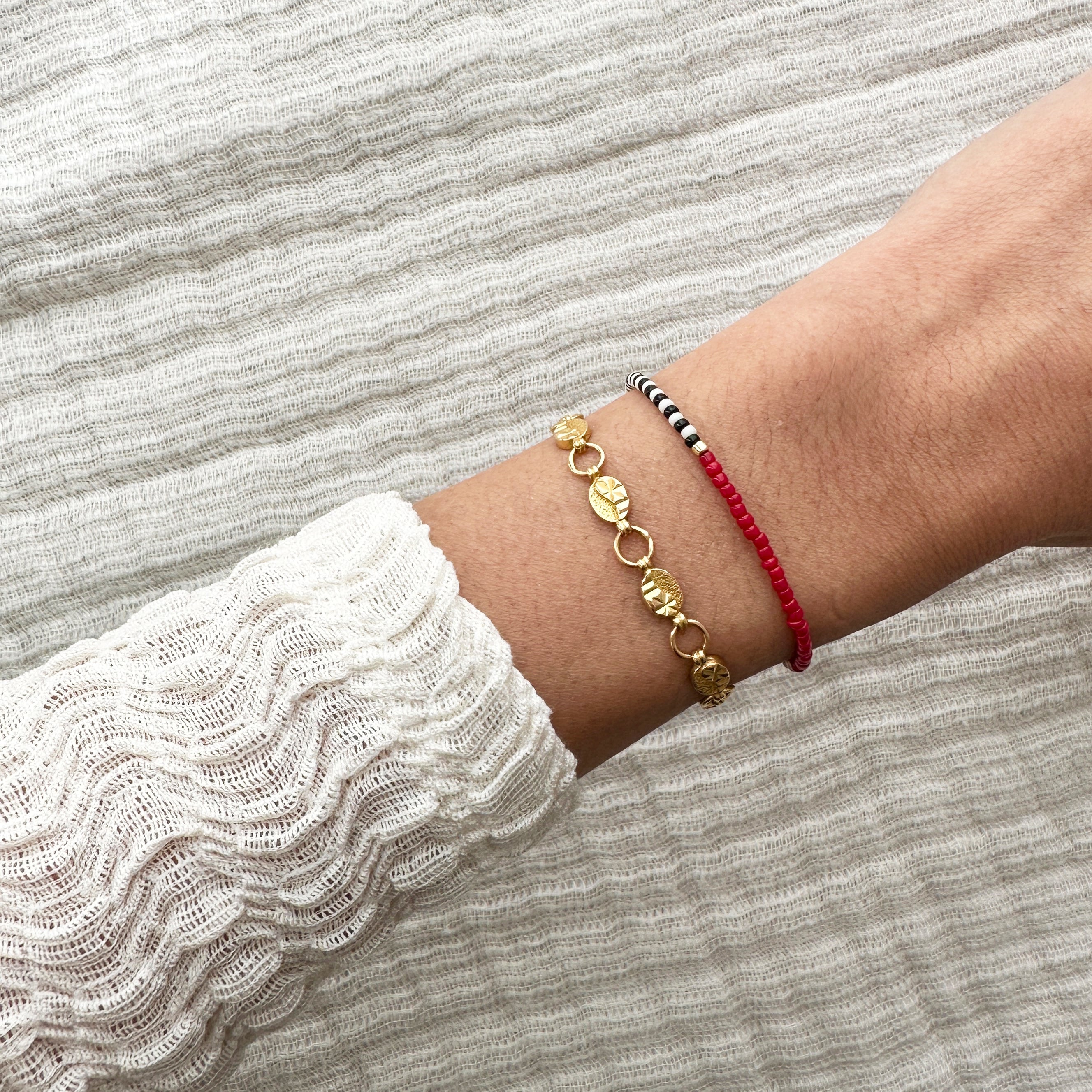 Harlequin Bracelet - Burgundy & Lilac