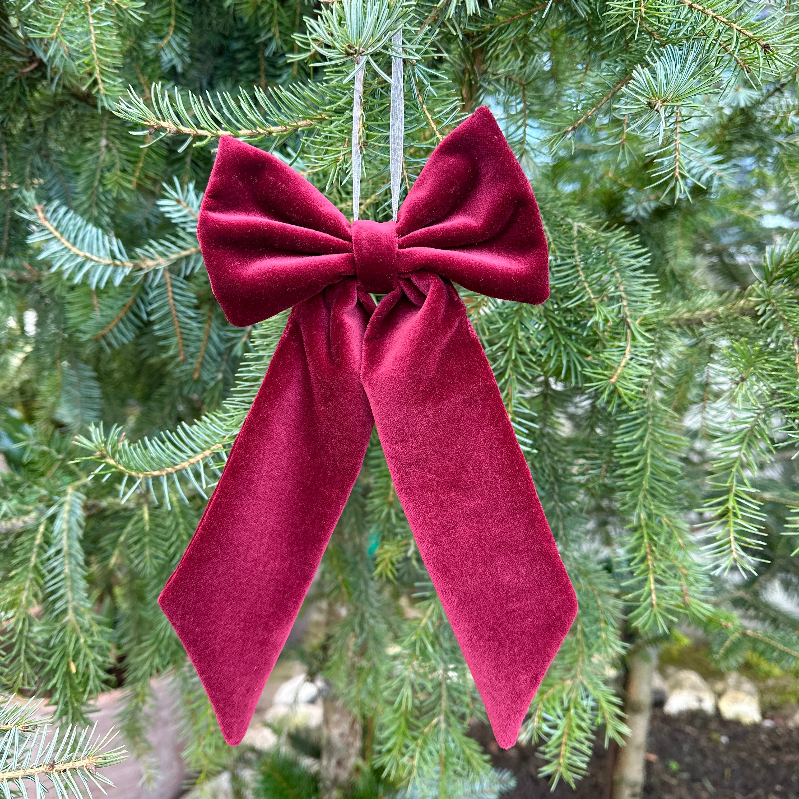 Velvet Bow - Bordeaux Red