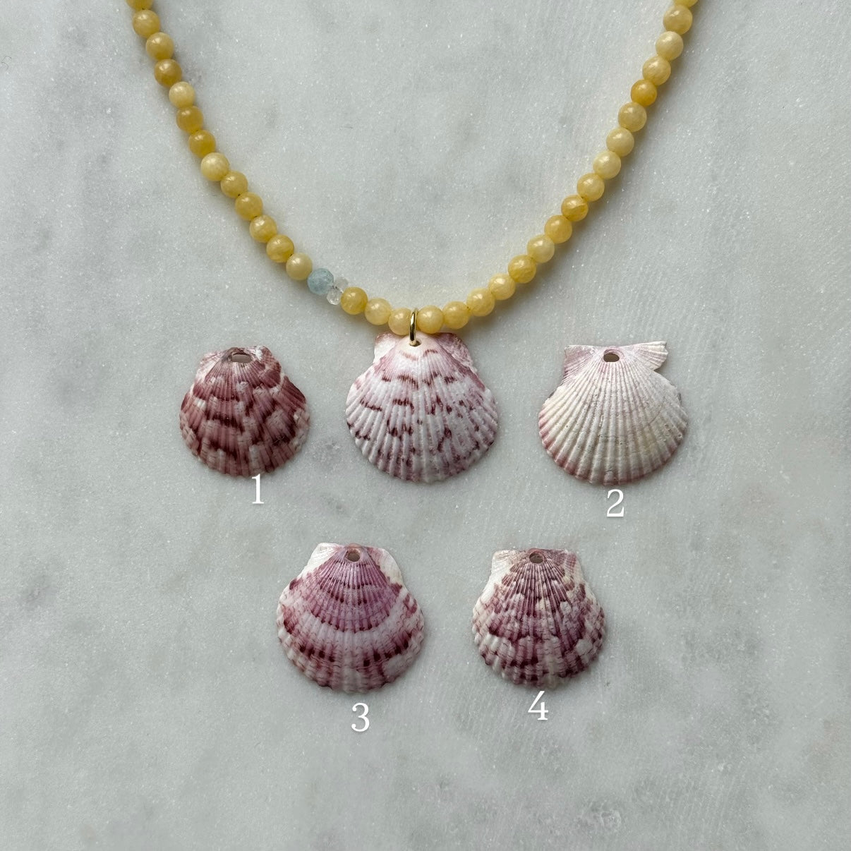 Small Lilac Scallop Neckalace