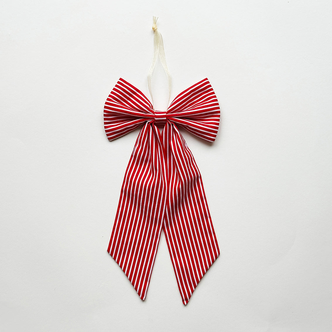 Cotton Bow - Red/White Stripes