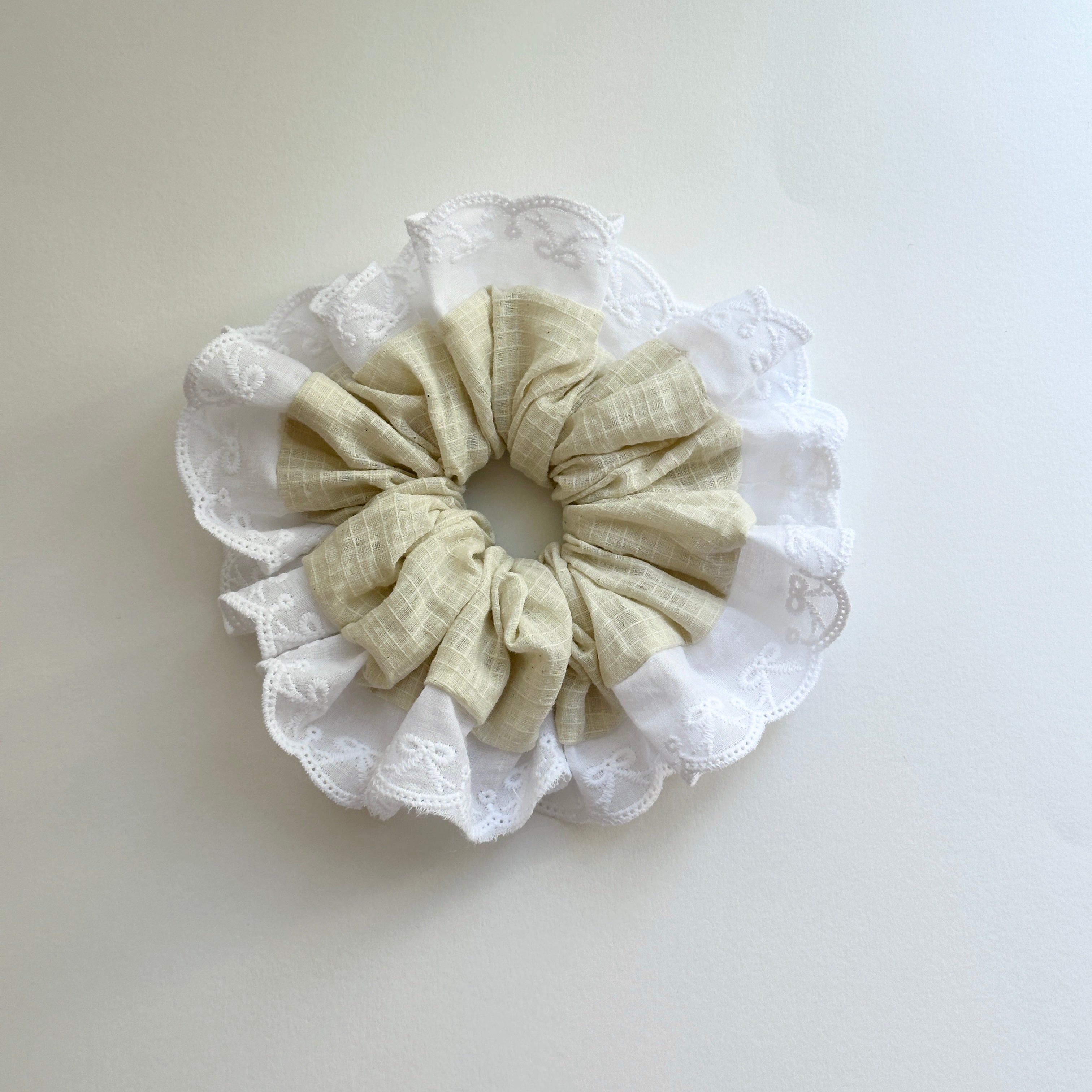 Oversized Scrunchie - Ecru Stripes