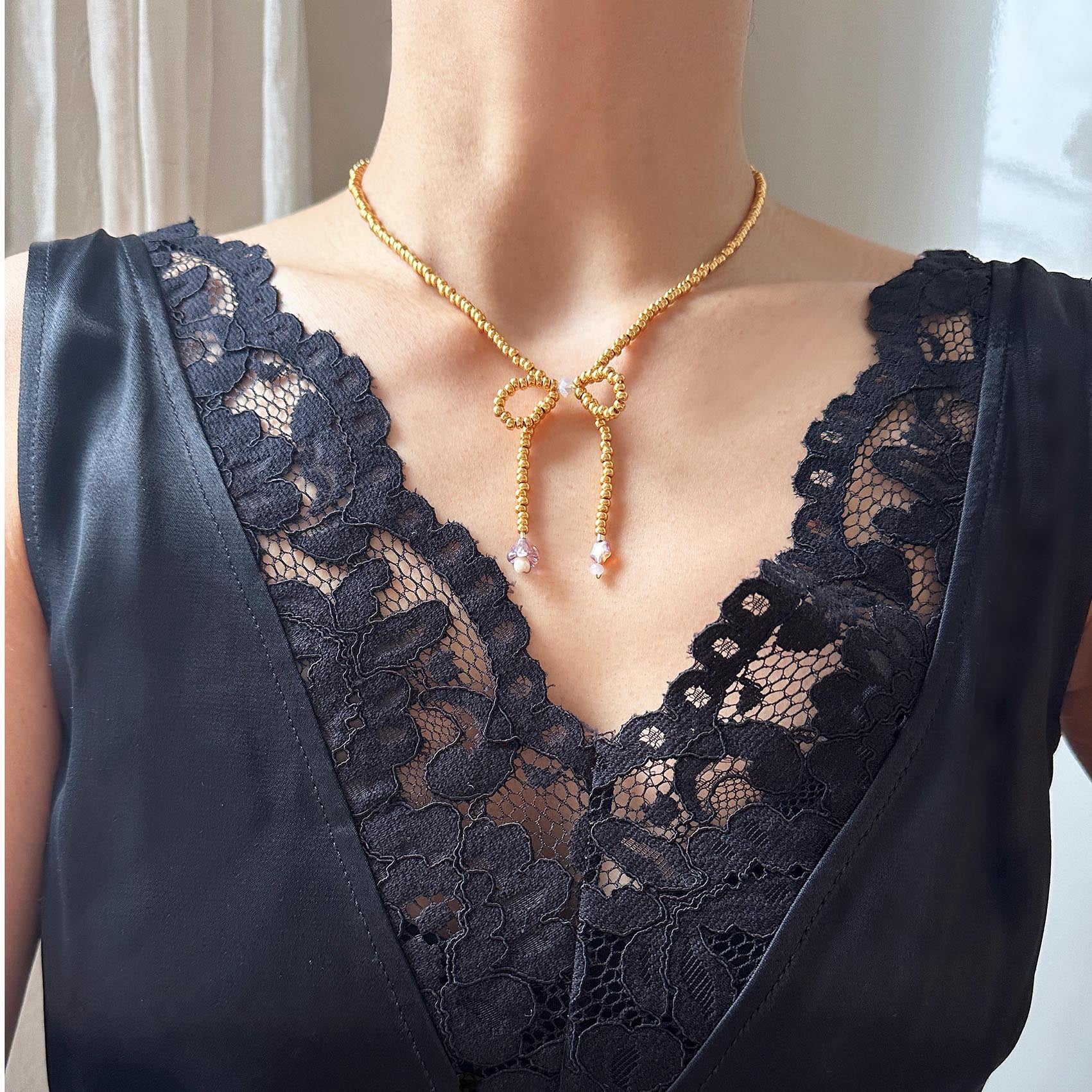 Bow Choker - Gold
