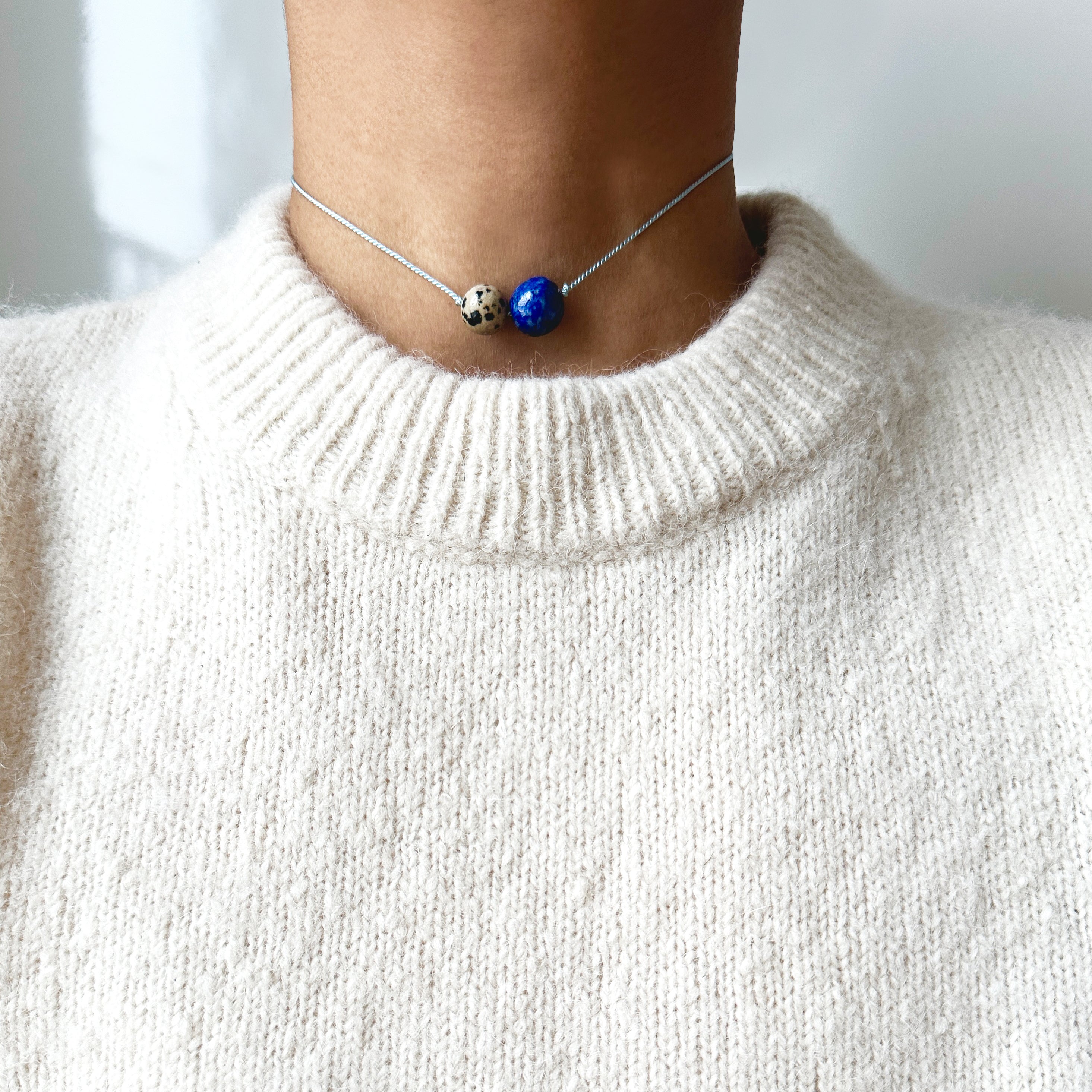 Calm & Confidence Necklace (Lapis & Dalmatian Jaspis)