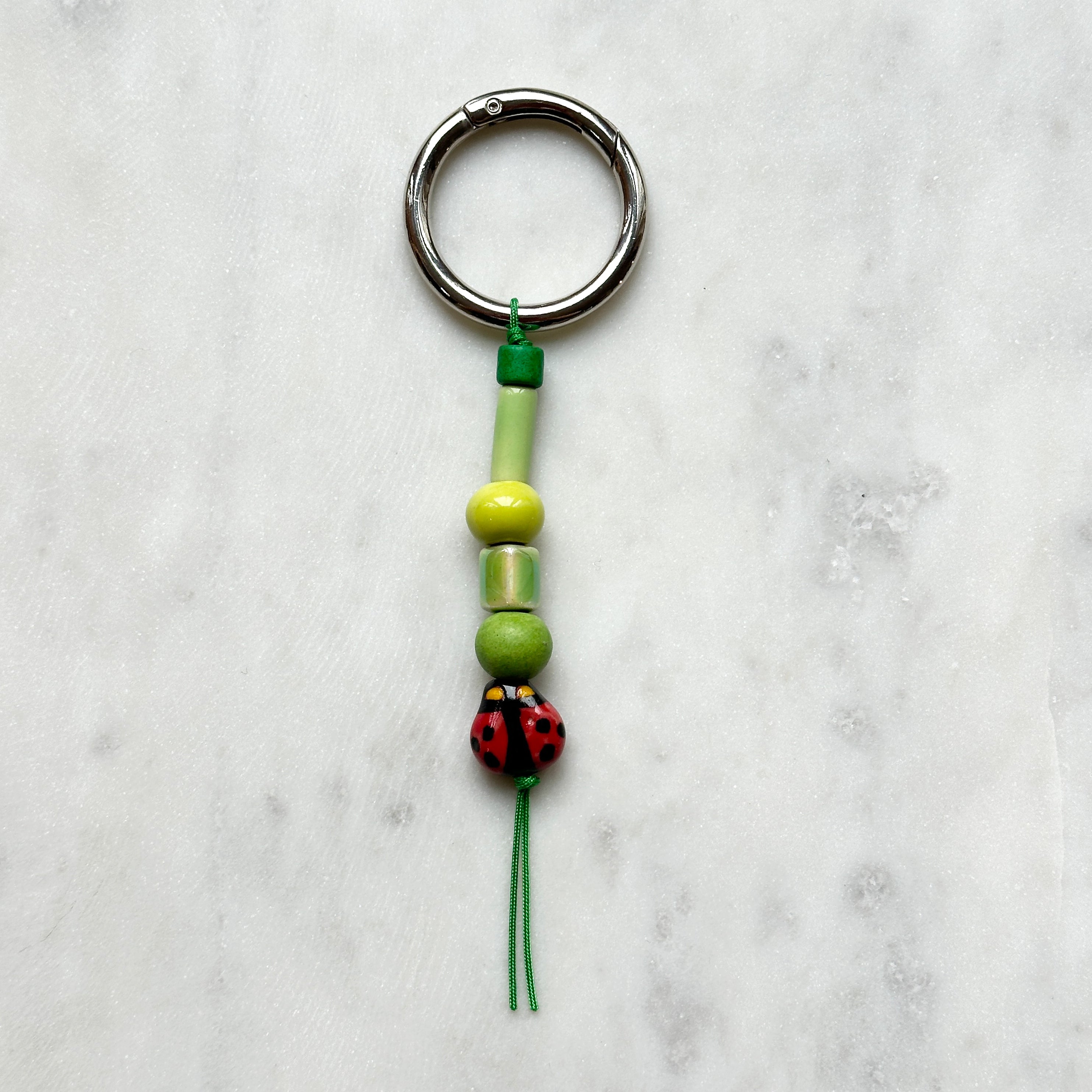 Bag/Key Charm Ladybug & Grass