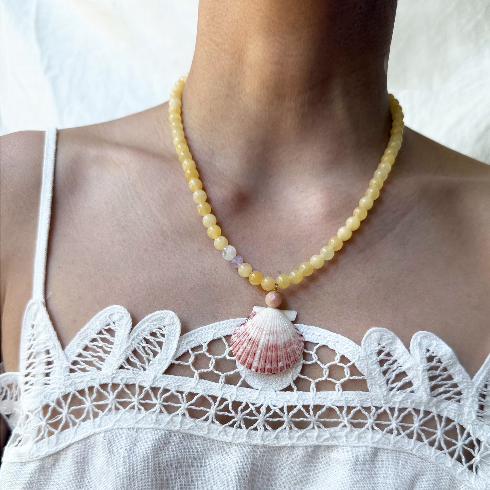 Pink Scallop Necklace
