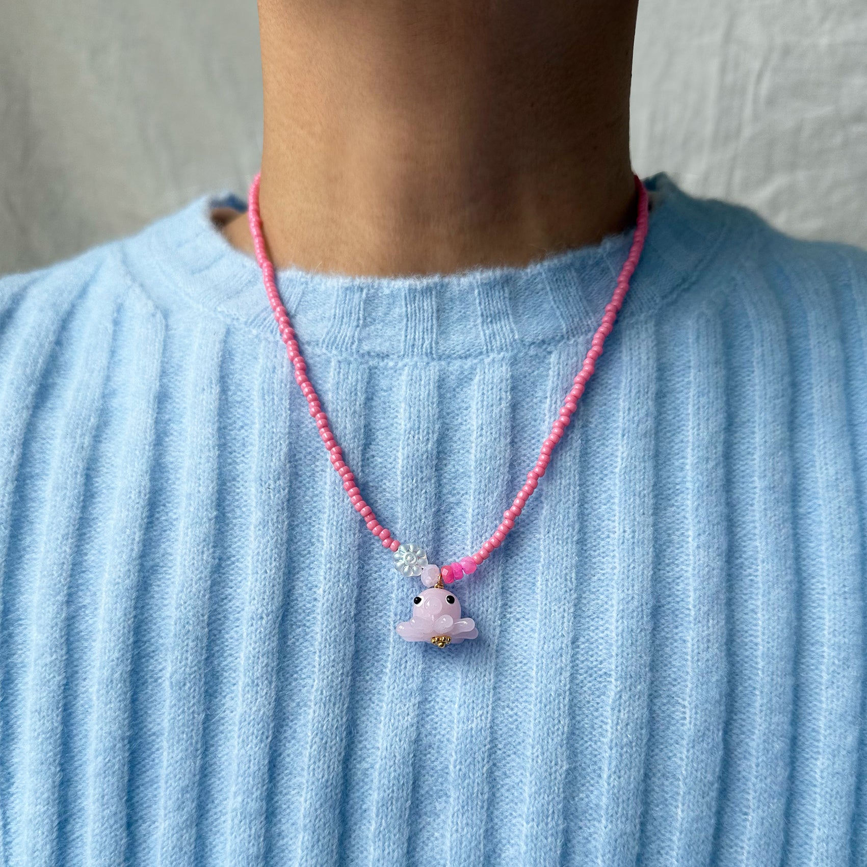 Pink Octopus Necklace
