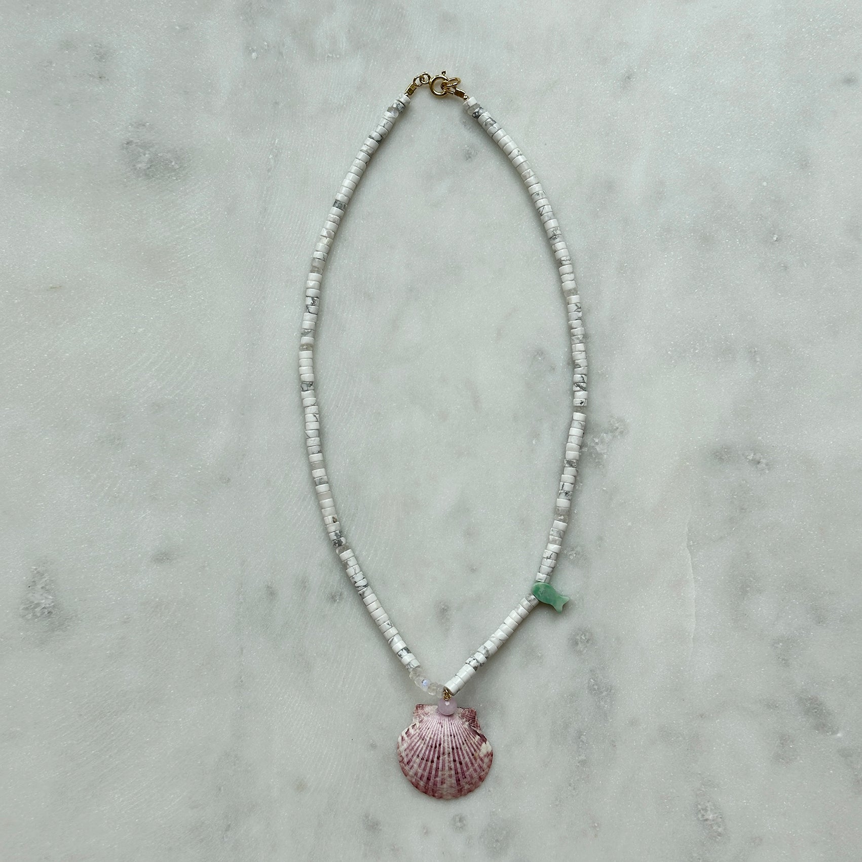 Pink Lilac Shell Necklace