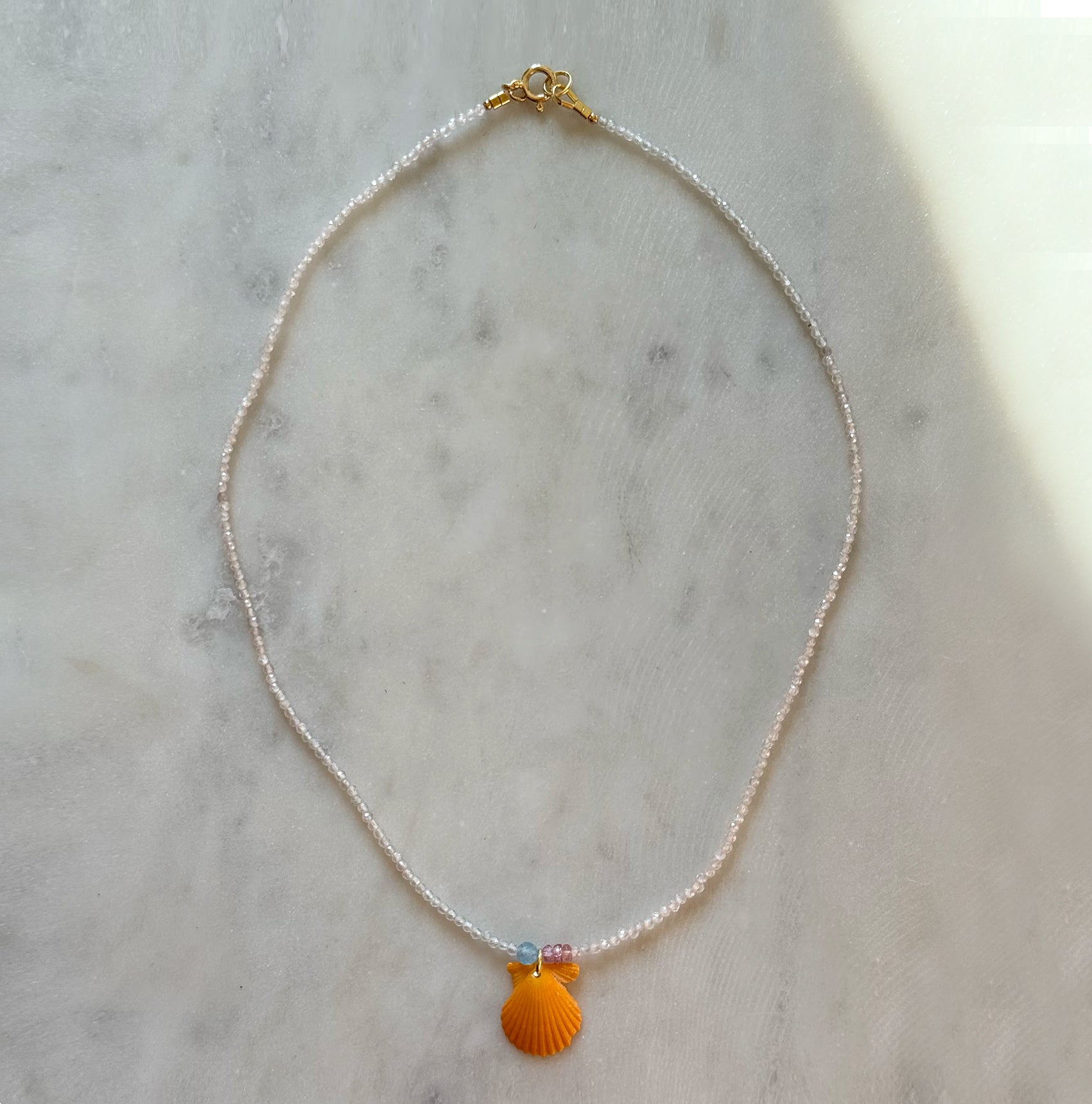 Petite Orange Shell Necklace