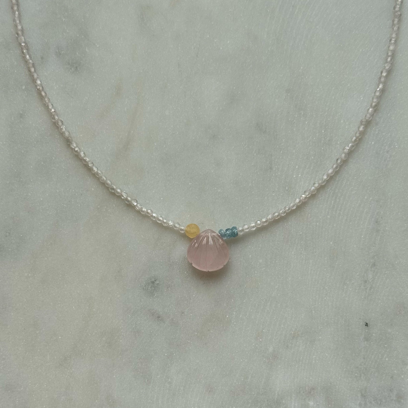 Sparkly Rose Quartz Shell