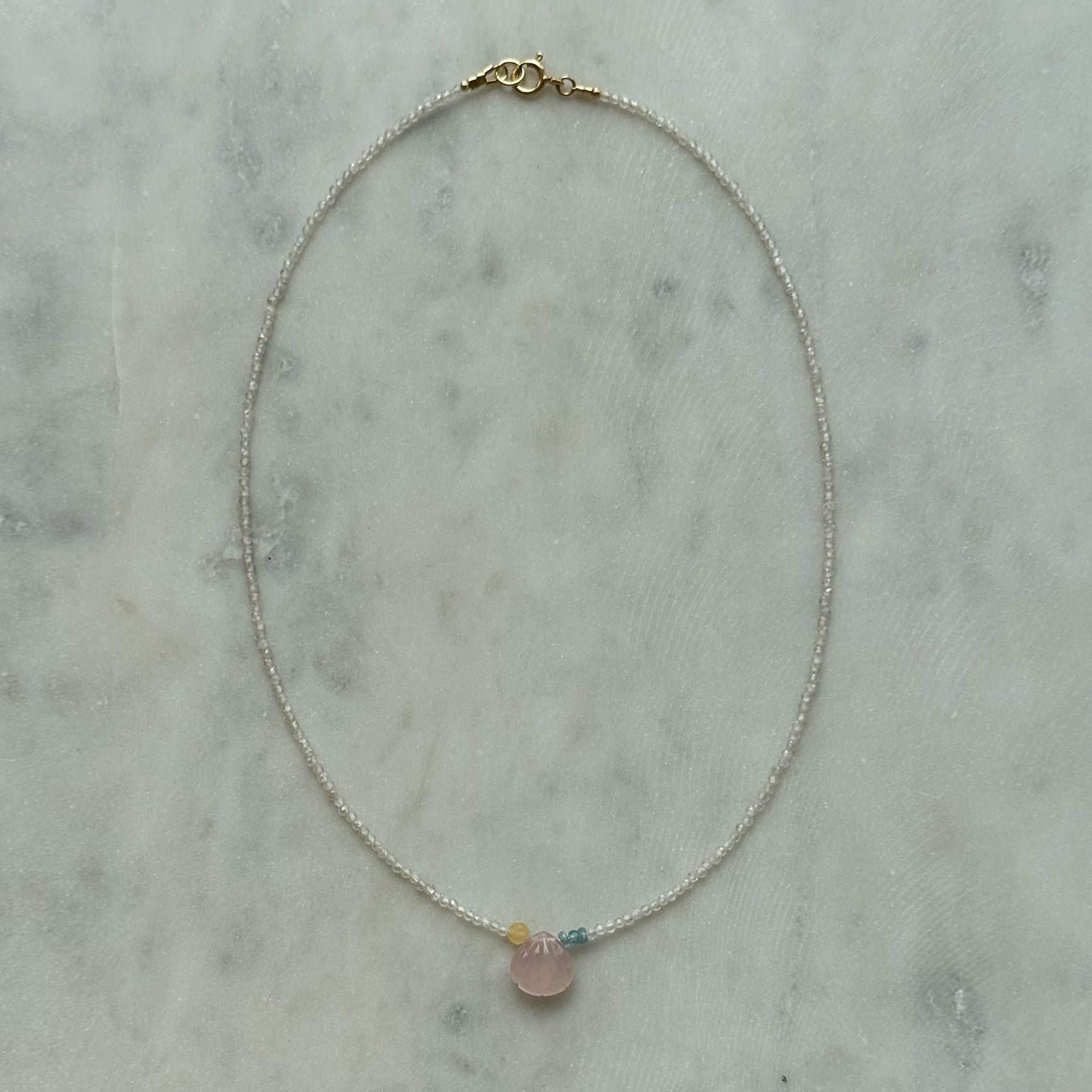 Sparkly Rose Quartz Shell