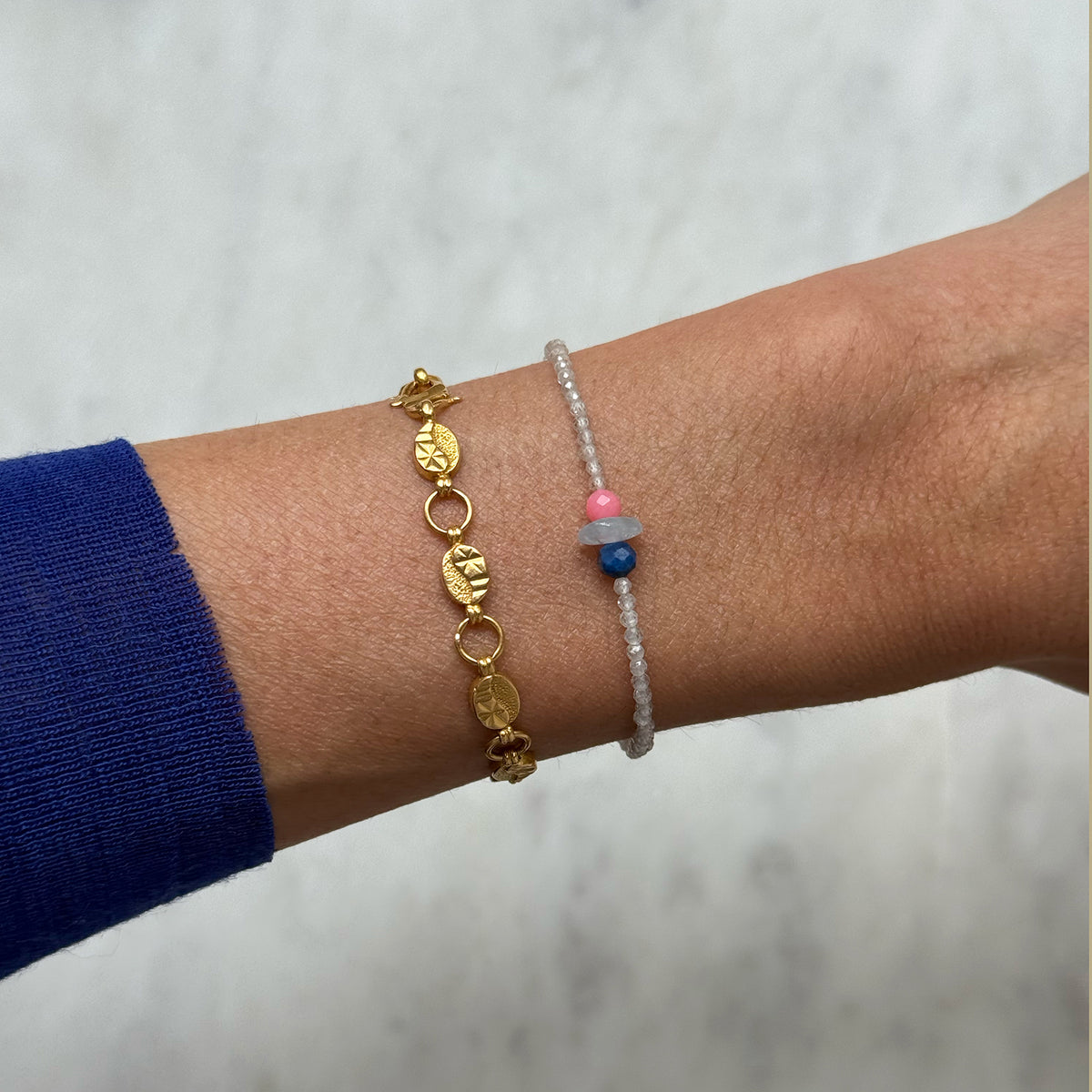 Tiny Treasures Bracelet – Koral/Aquamarin/Lapis