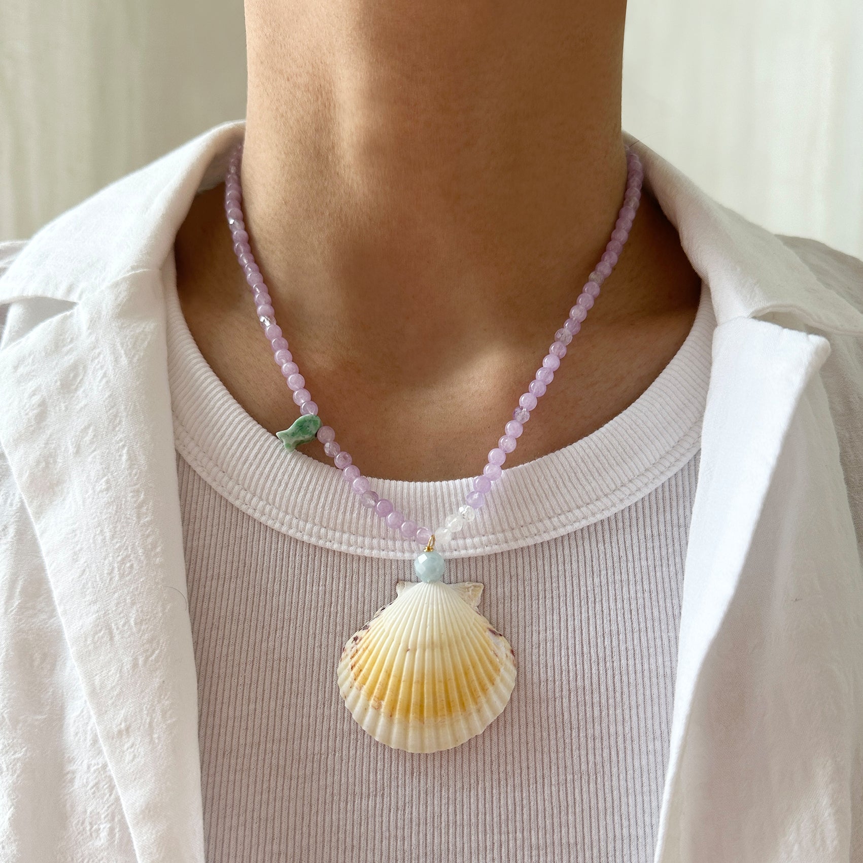 White Yellow Shell Necklace