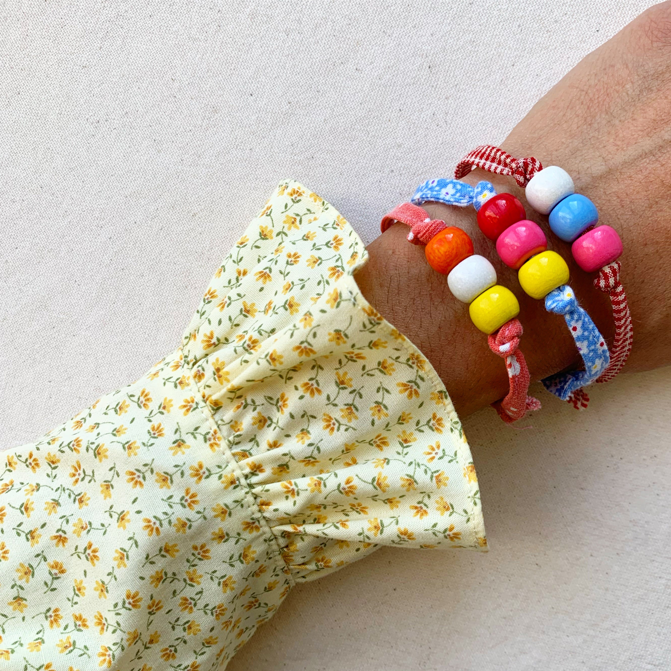 Wooden Beaded Children Bracelet - Lime Green