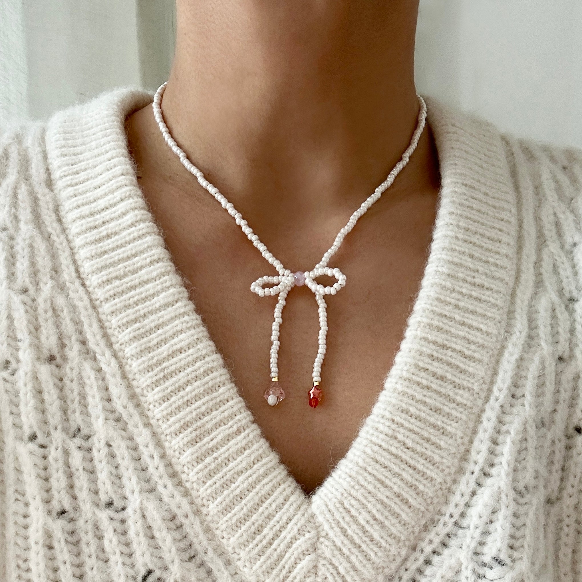 Bow Choker - Ivory