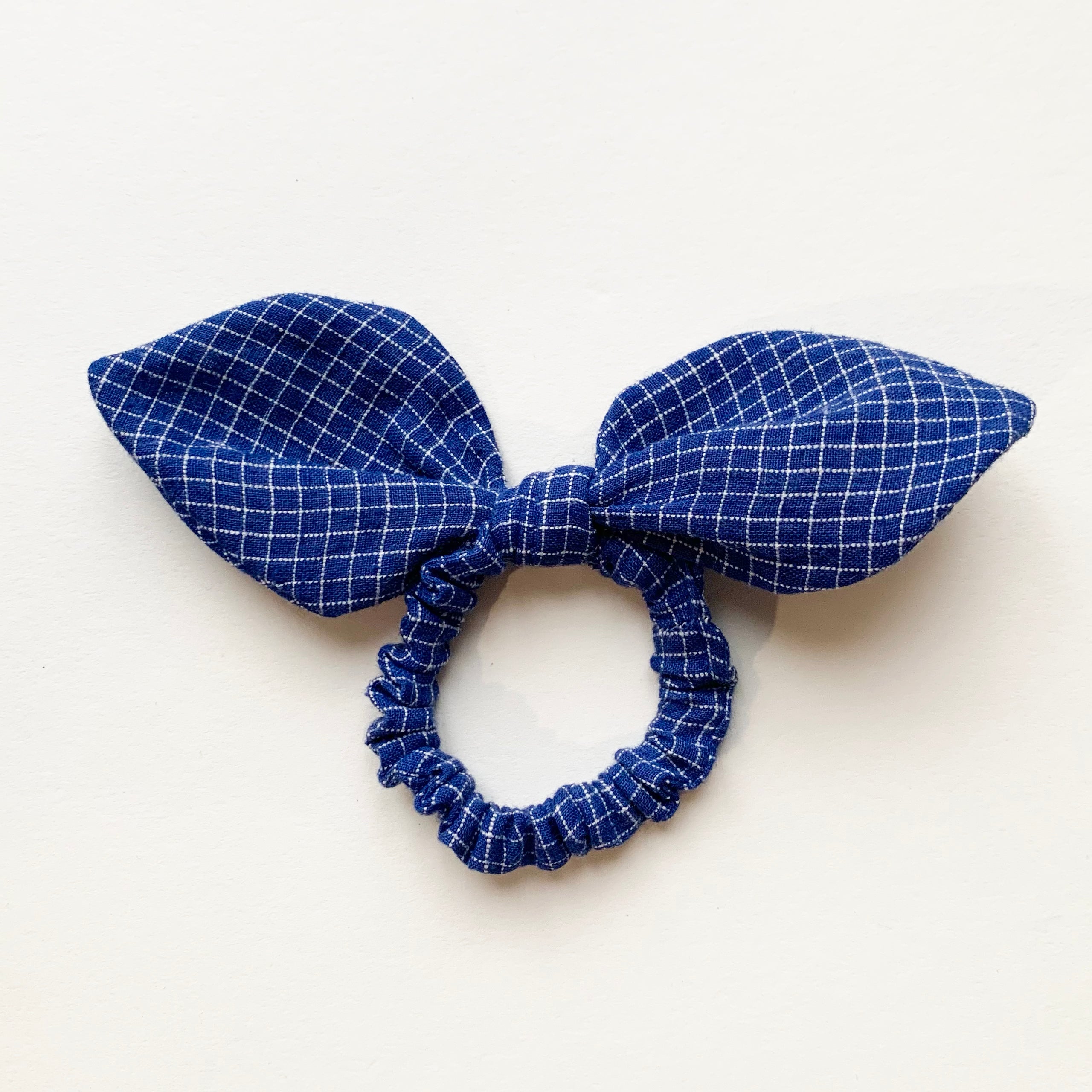 Bow Scrunchie - Blue Check