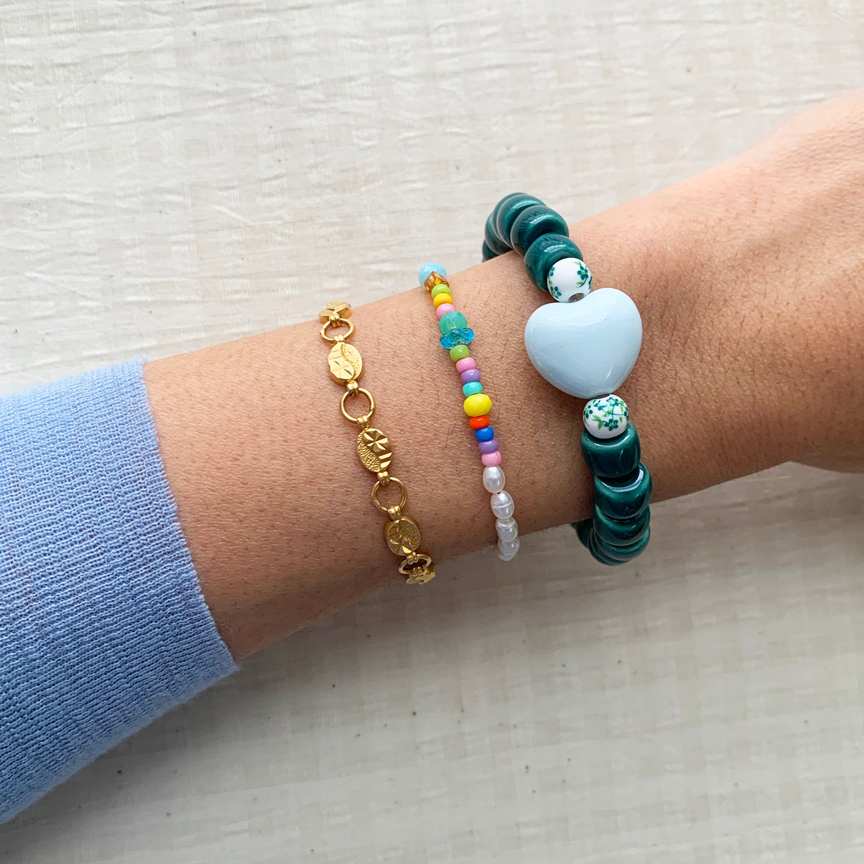 Close To My Heart - Pale Blue & Forest