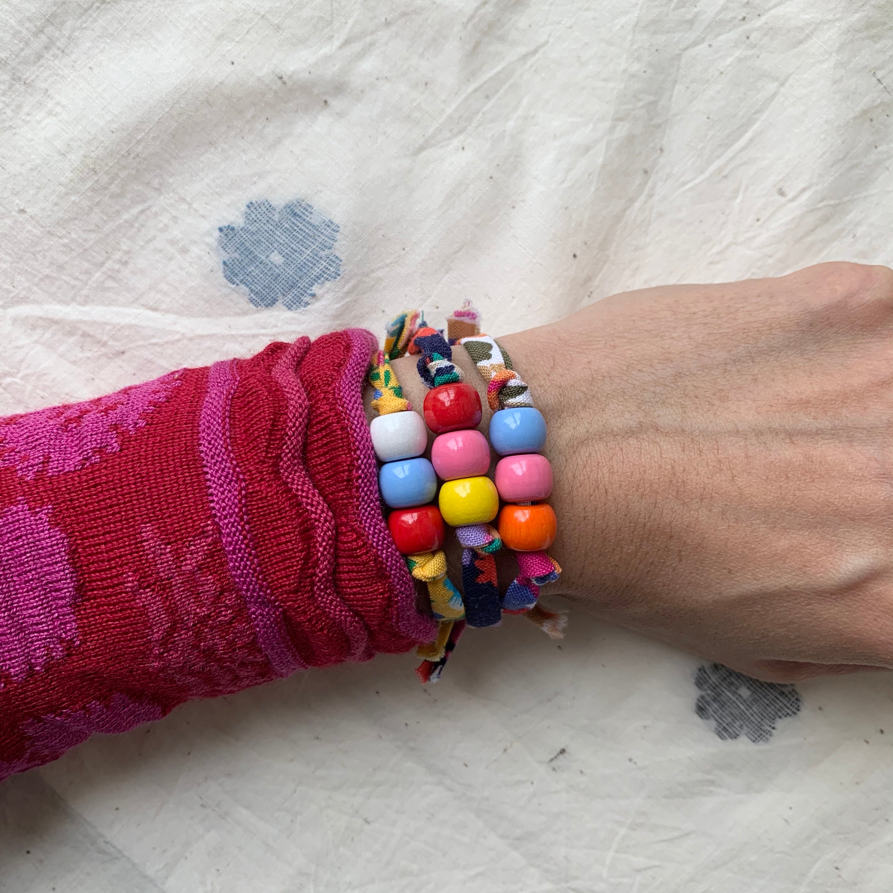 Wooden Beaded Bracelet - Yellow