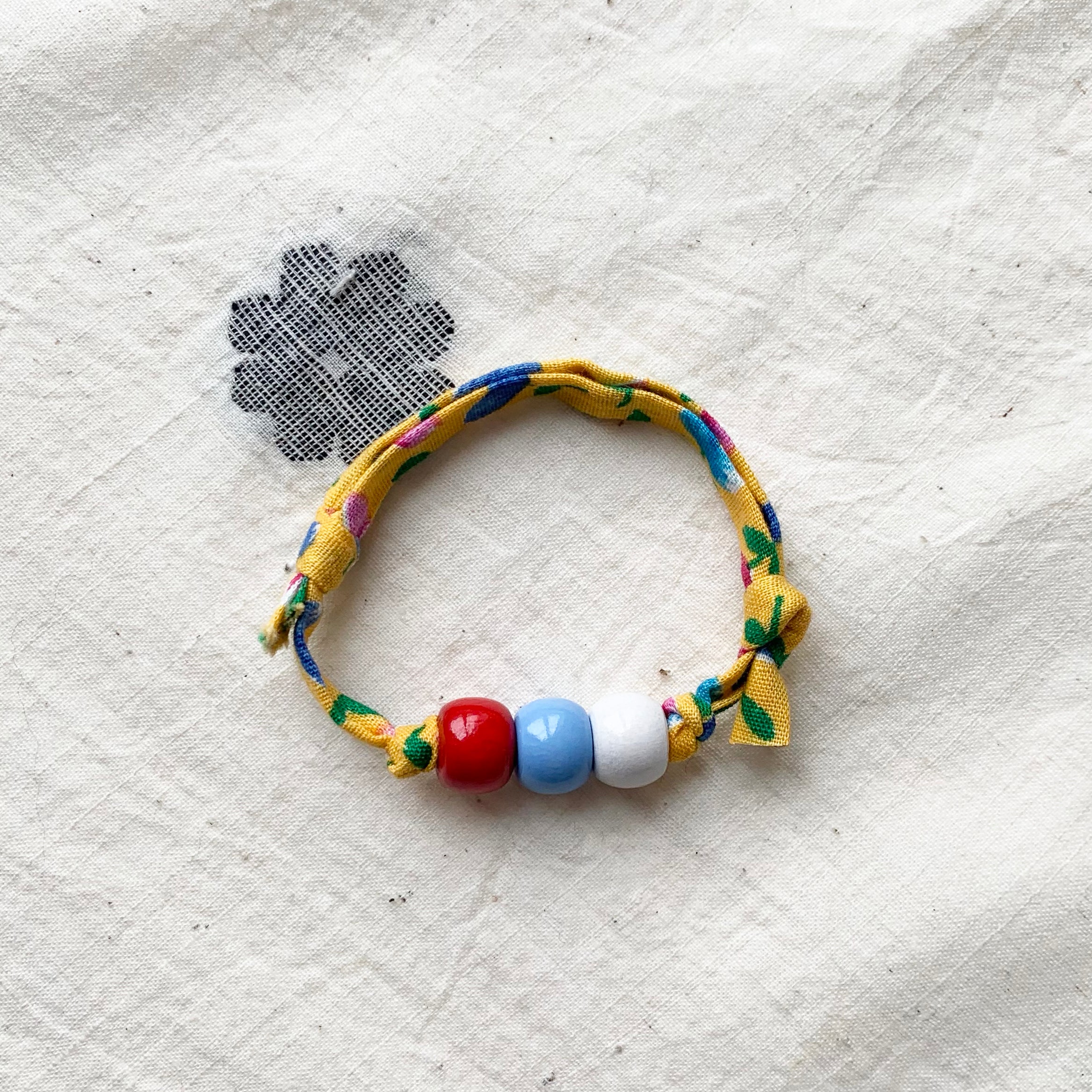 Wooden Beaded Bracelet - Yellow