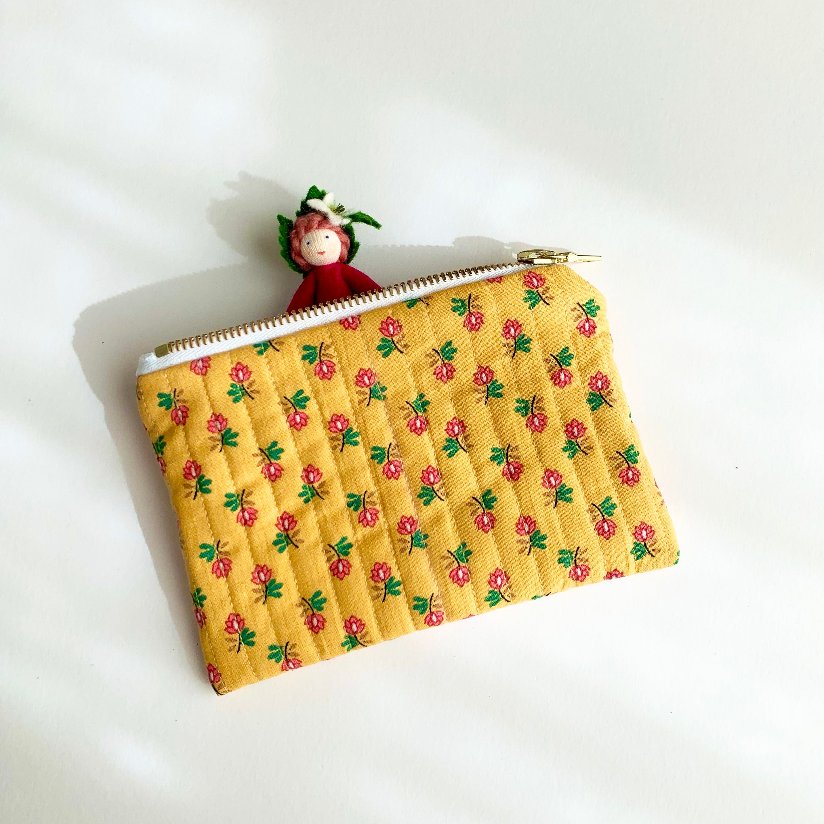 Quilted Coin Purse – Pink Dahlia