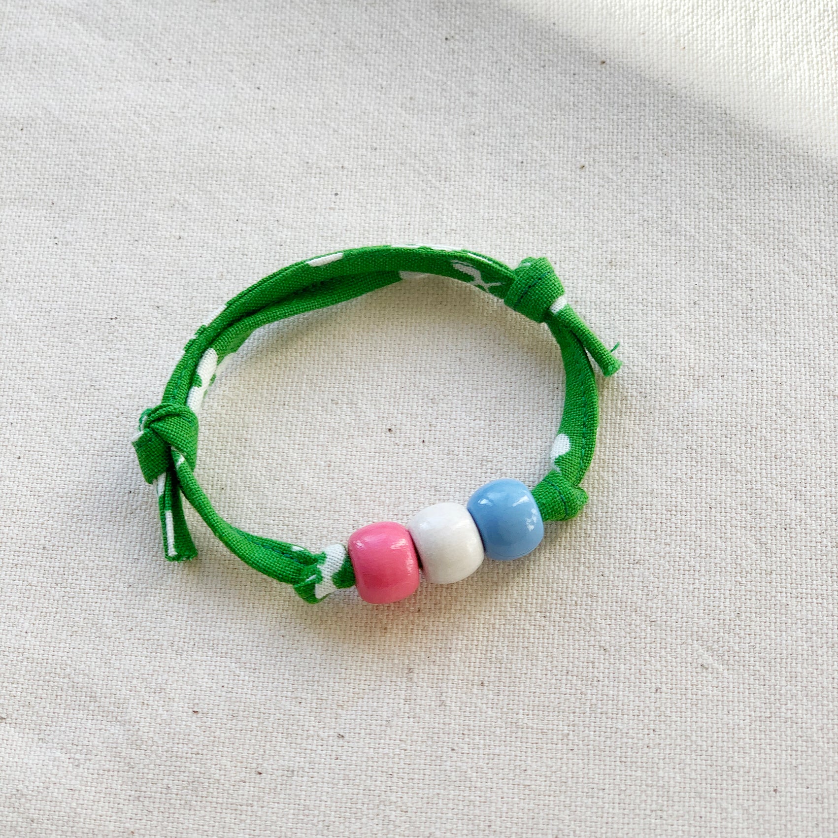 Wooden Beaded Children Bracelet - Lime Green