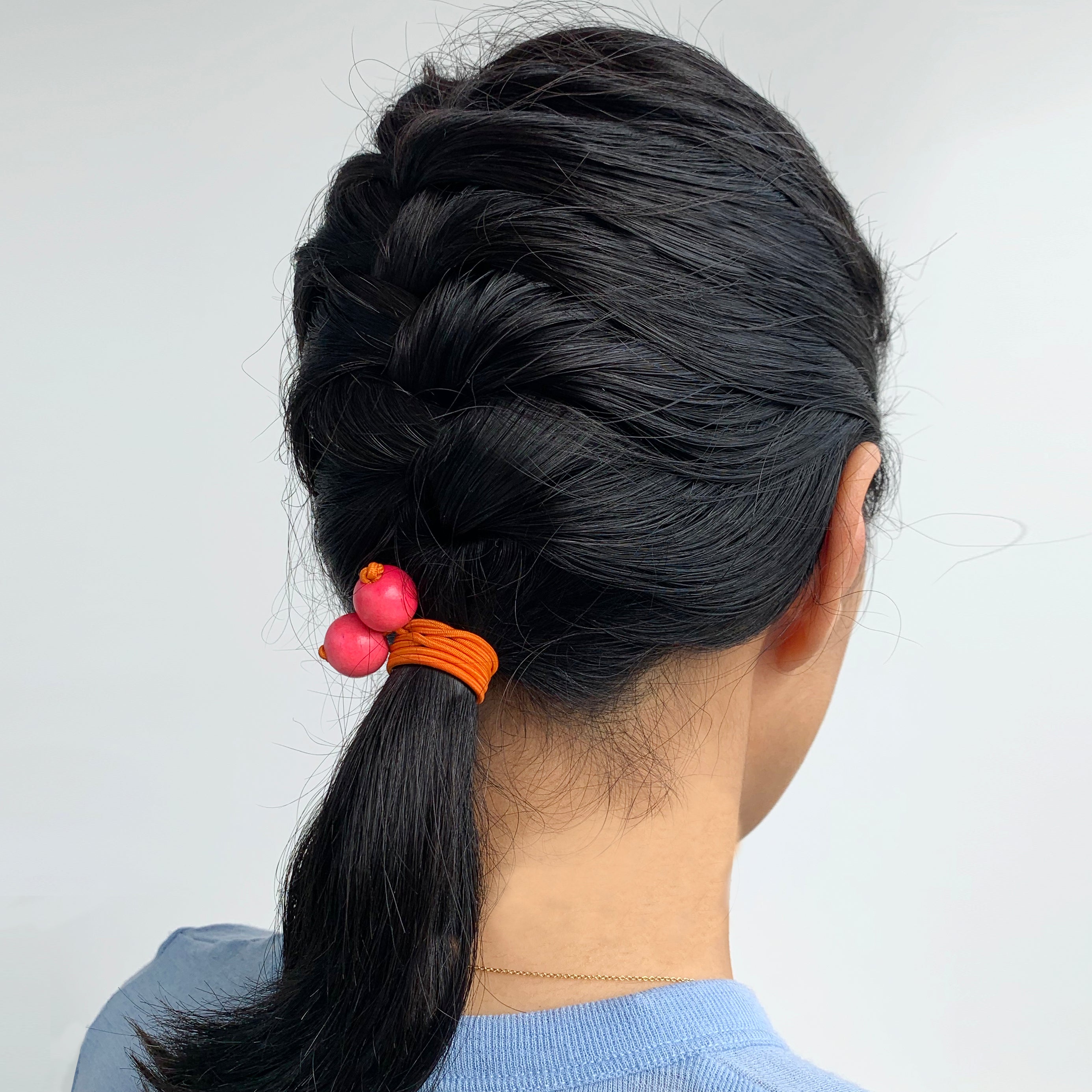 Bubble Hair Ties Adult - Black Orange