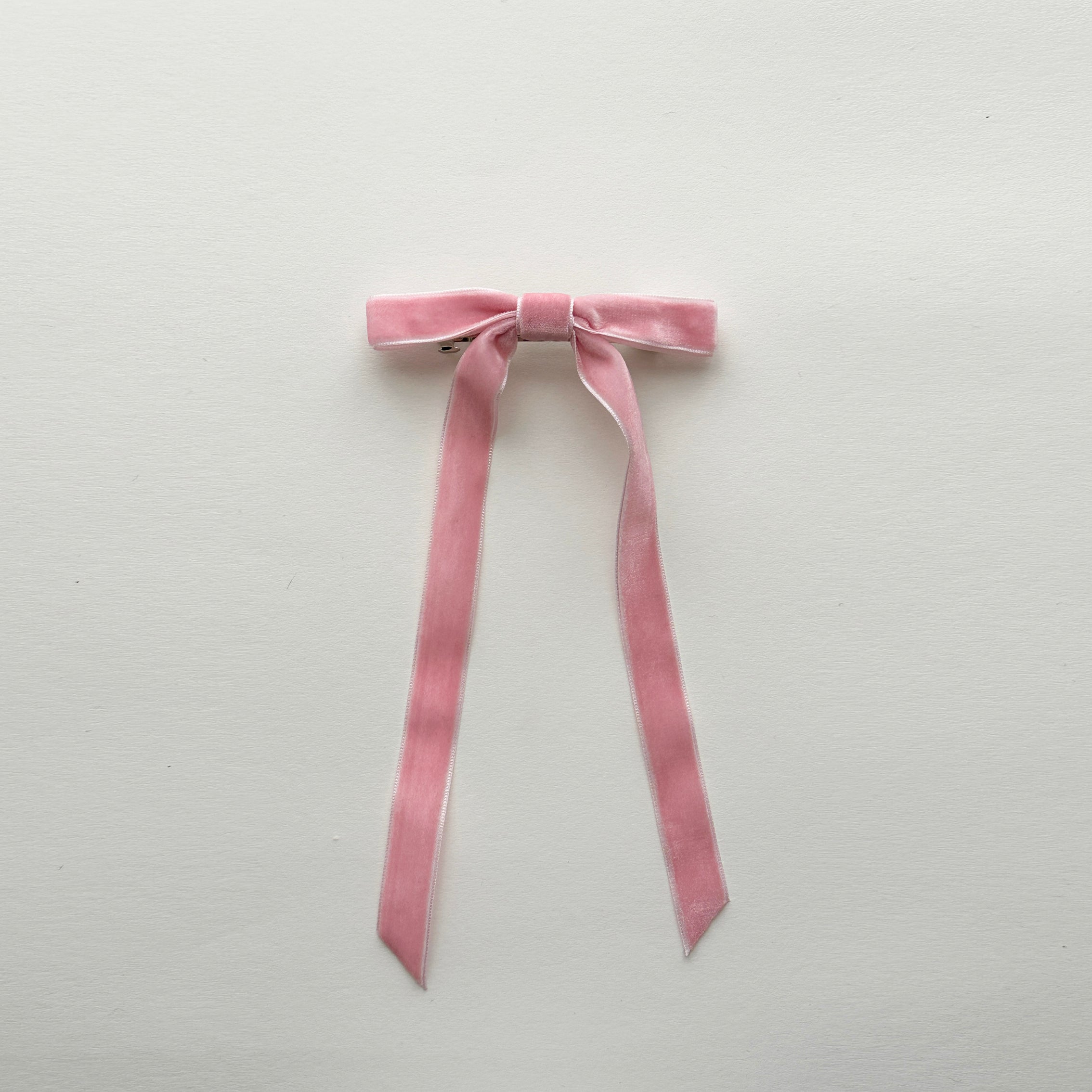 Velvet Hair Bow - Blush Pink