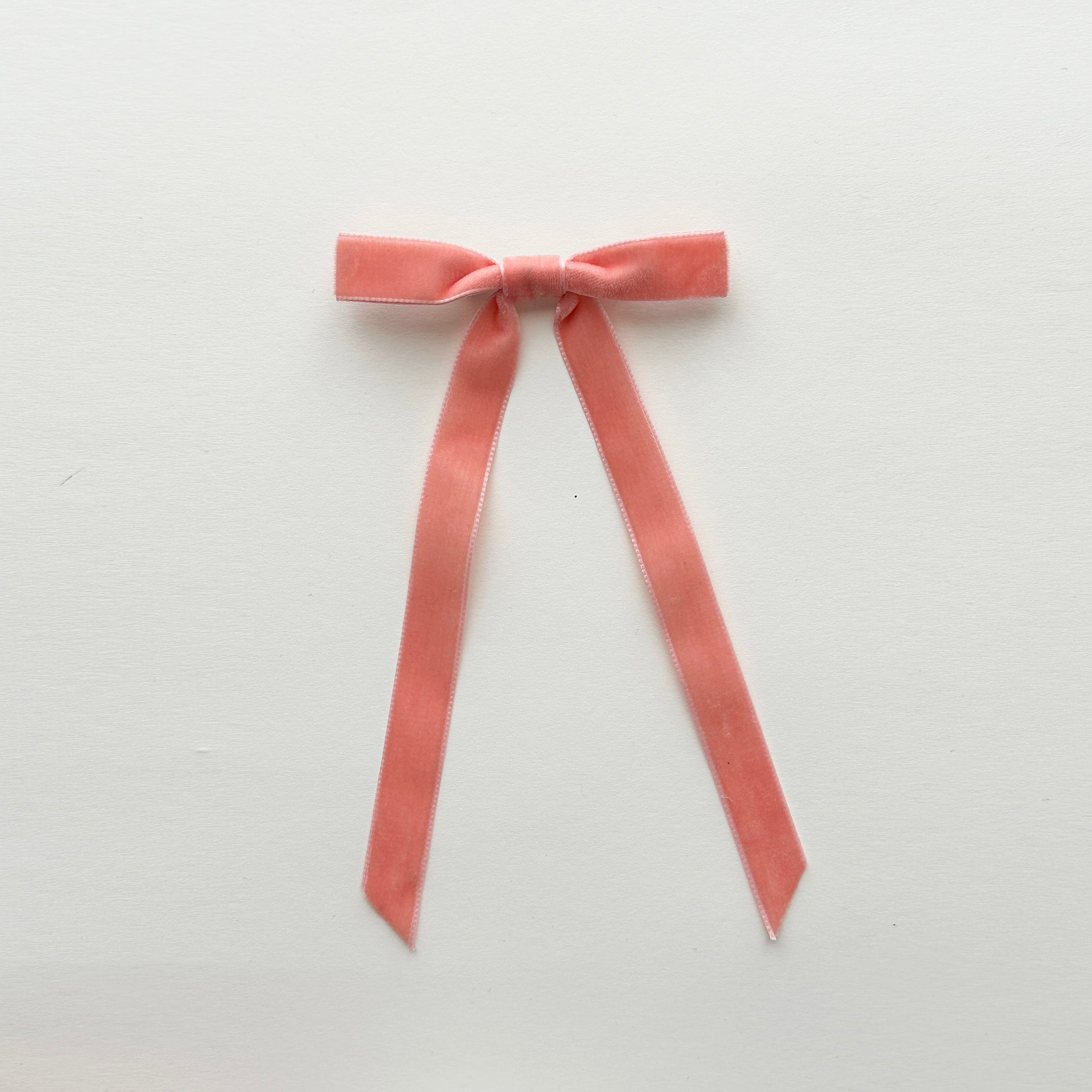 Velvet Hair Bow - Peach