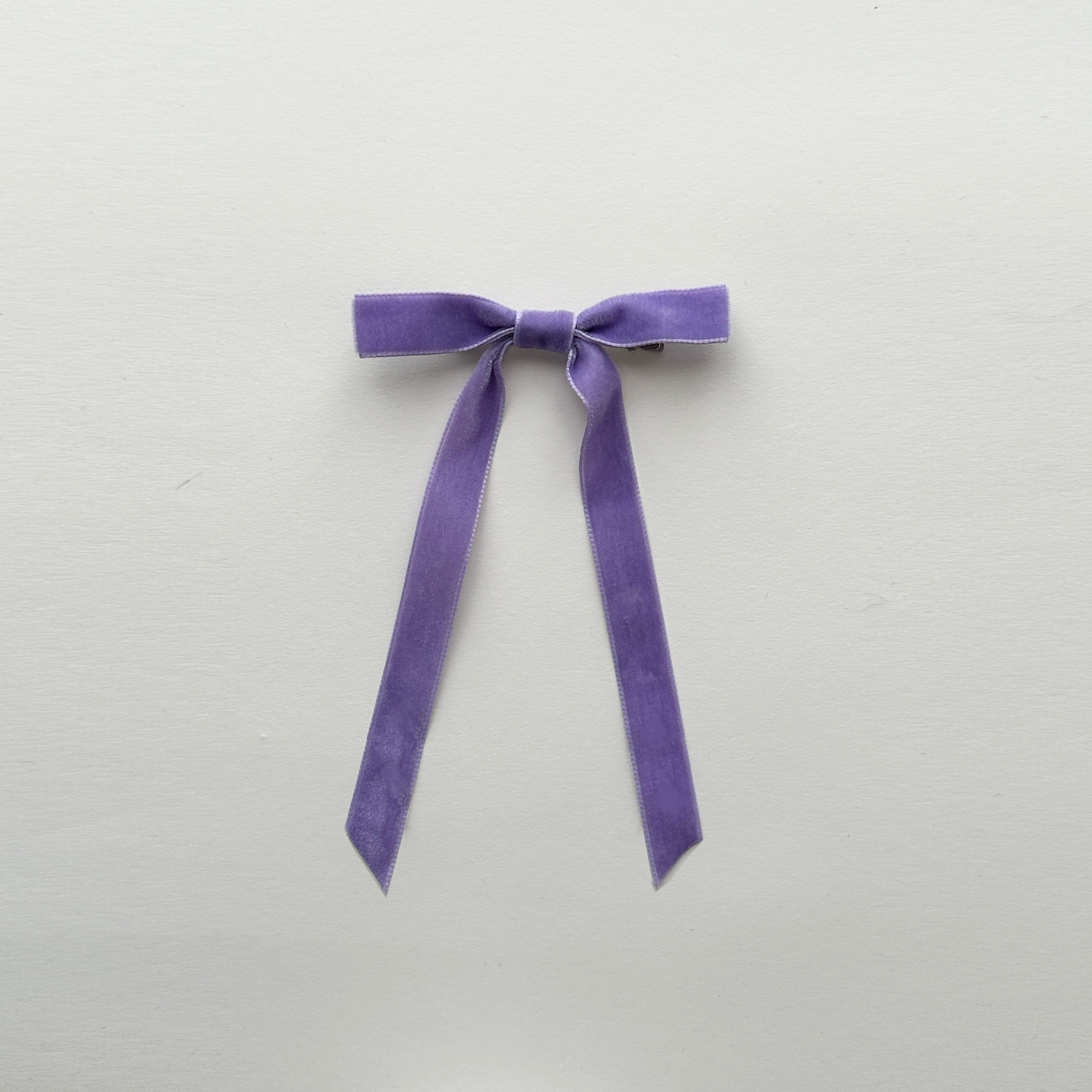 Velvet Hair Bow - Lilac