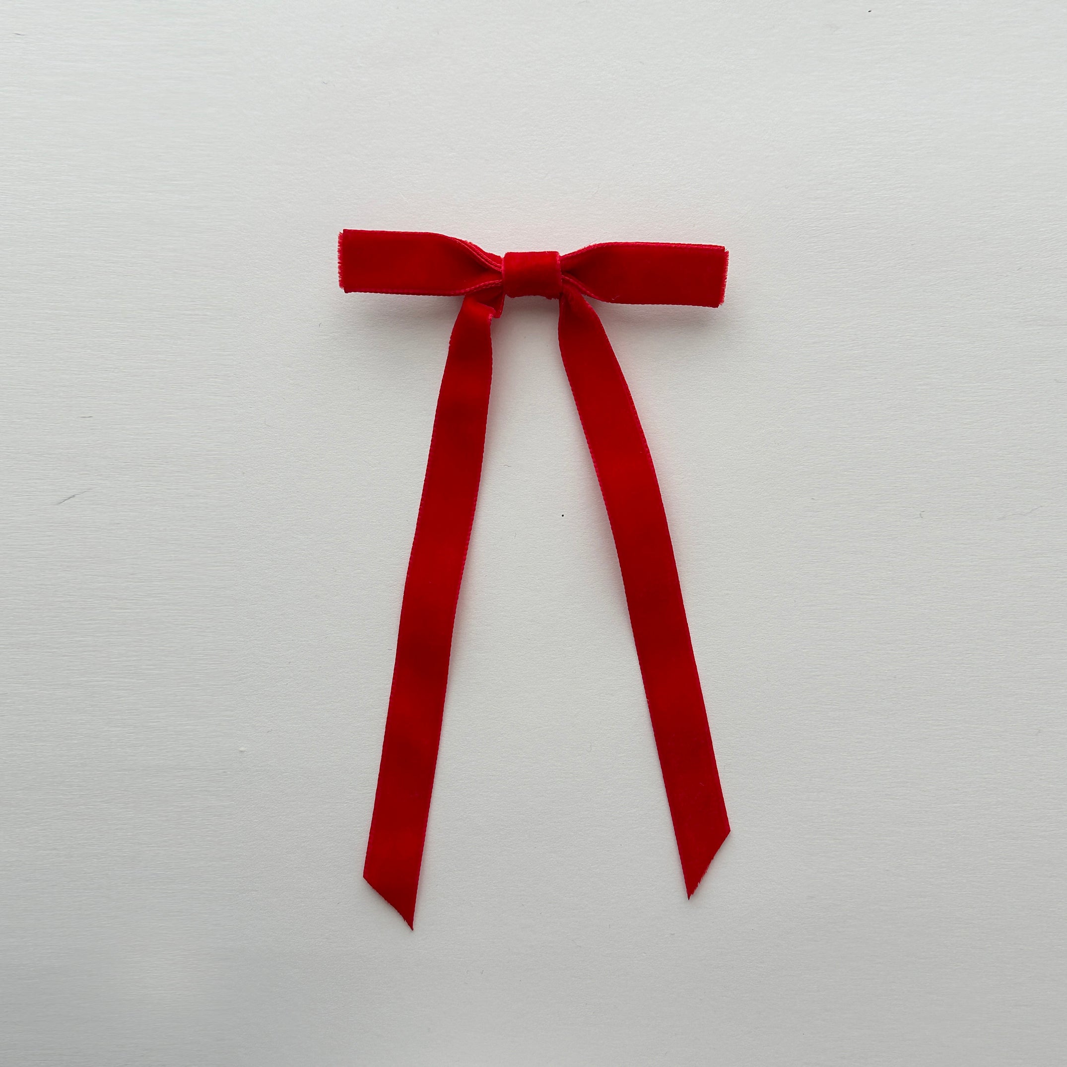 Velvet Hair Bow - Poppy Red