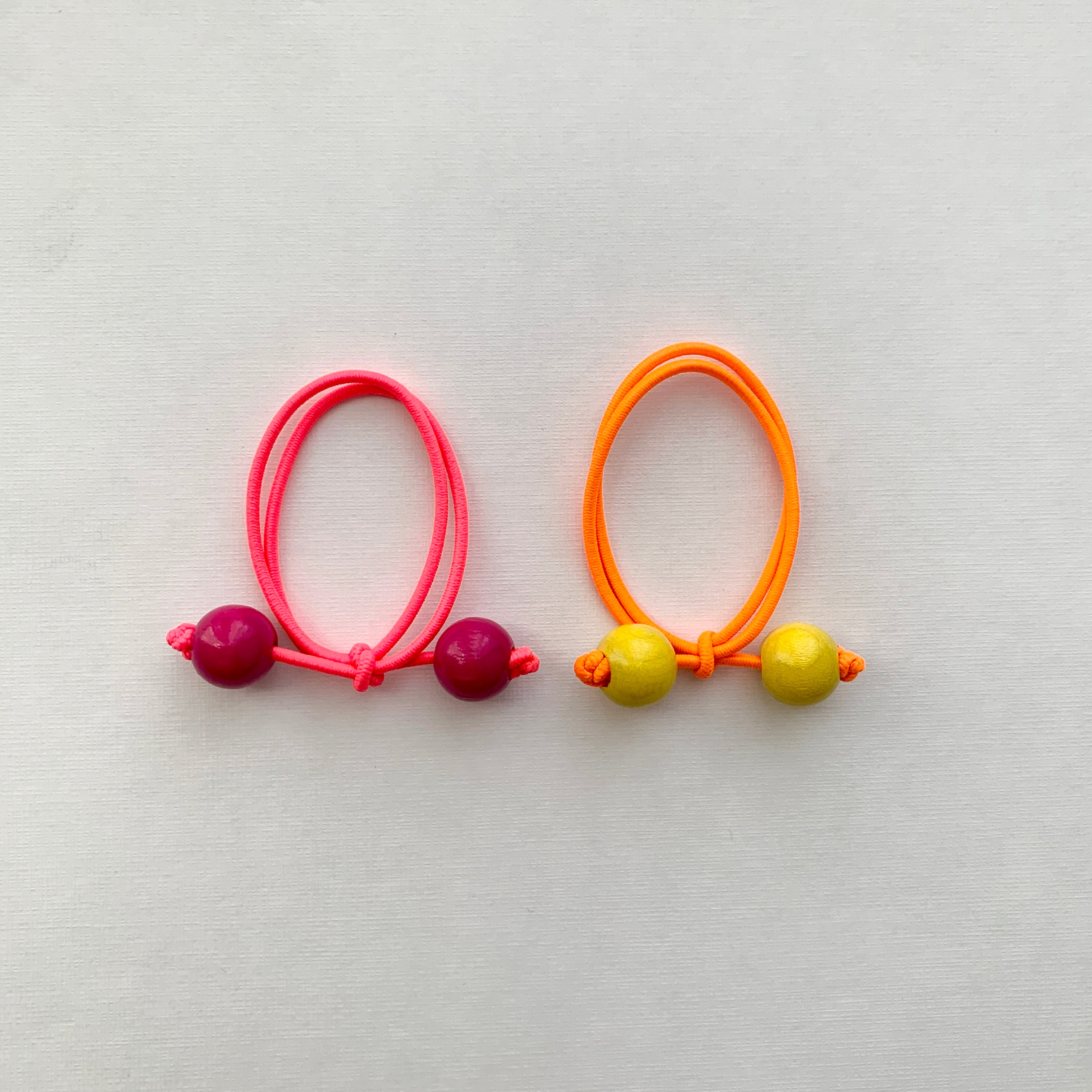Bubble Hair Ties - Neon Pink & Orange