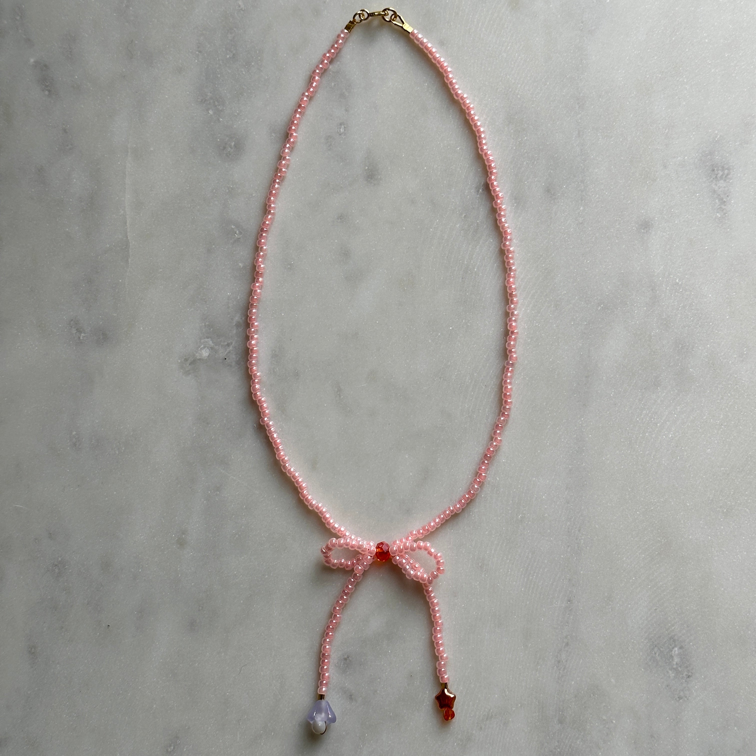 Bow Choker - Blush Pink
