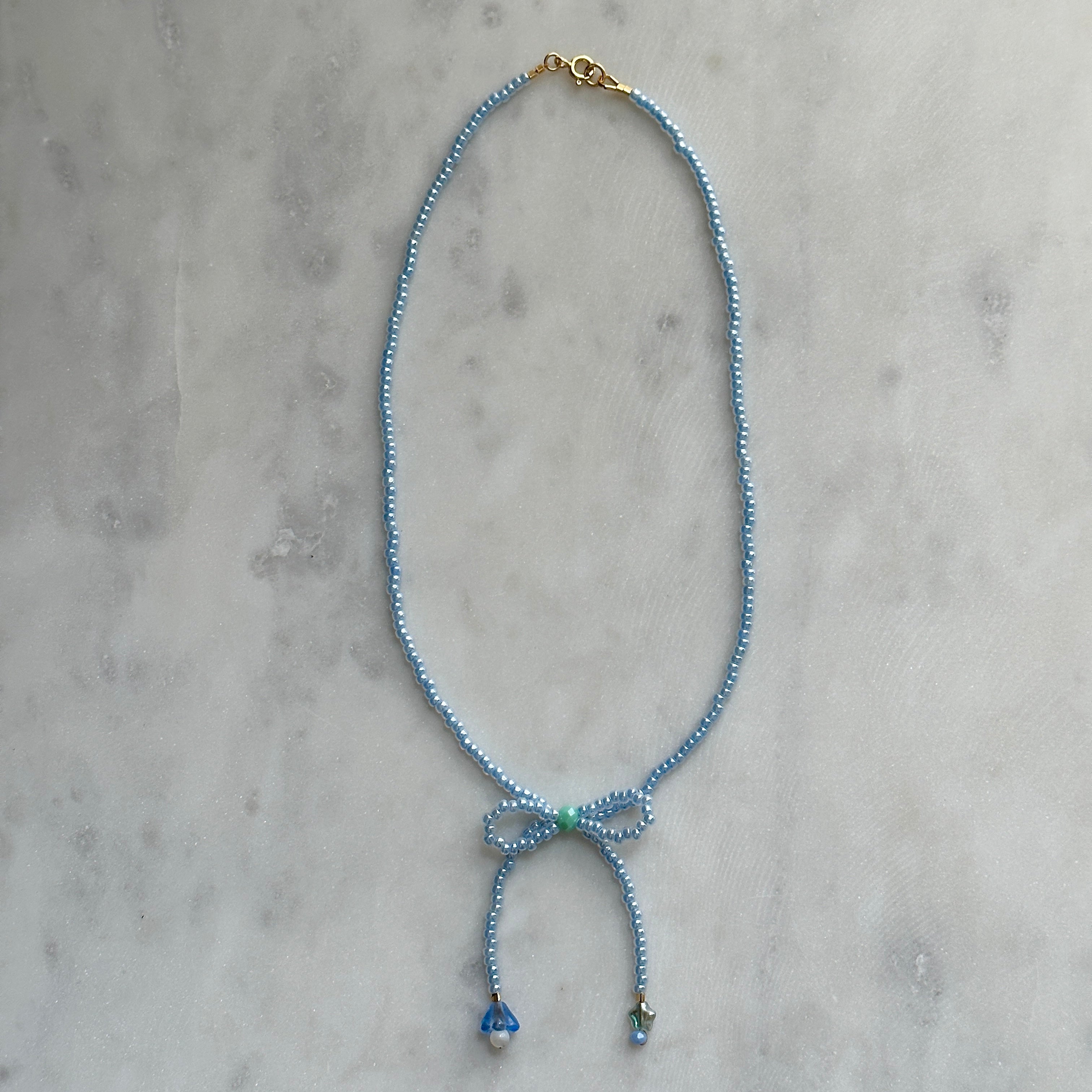 Bow Choker - Sky Blue