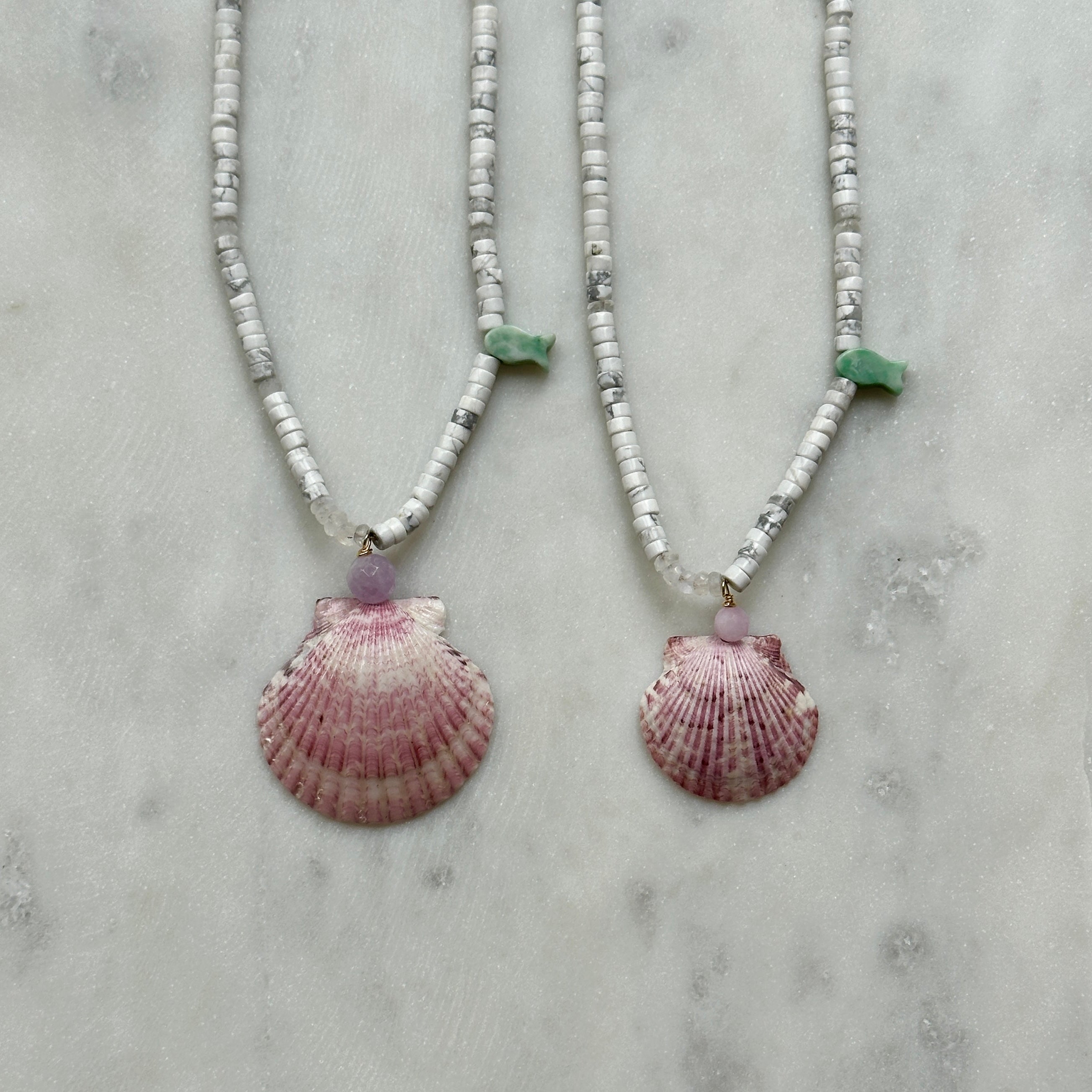 Pink Lilac Shell Necklace