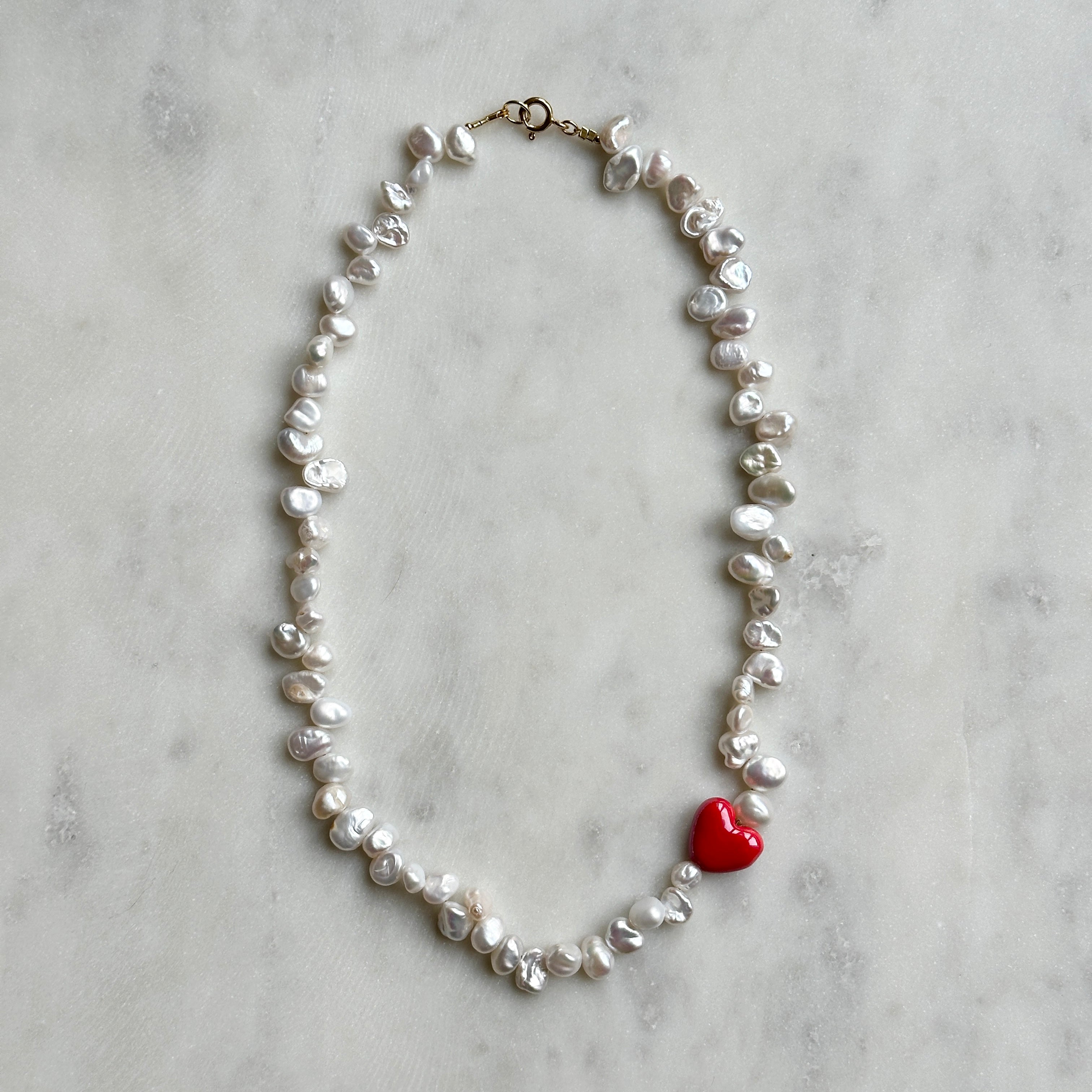 Red Heart & Pearls