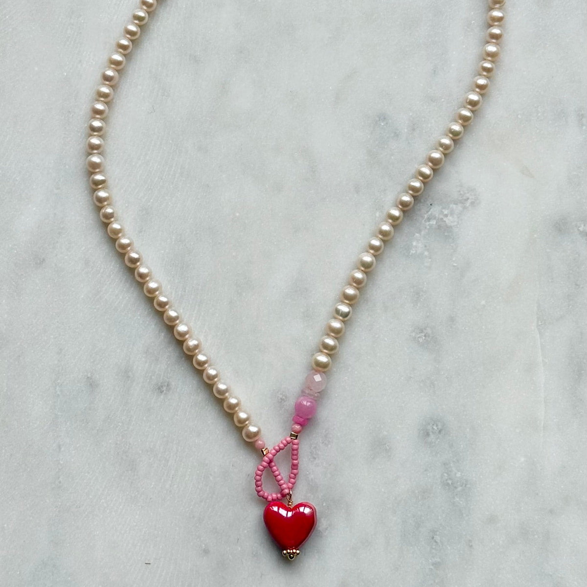 Heart Pearl Necklace
