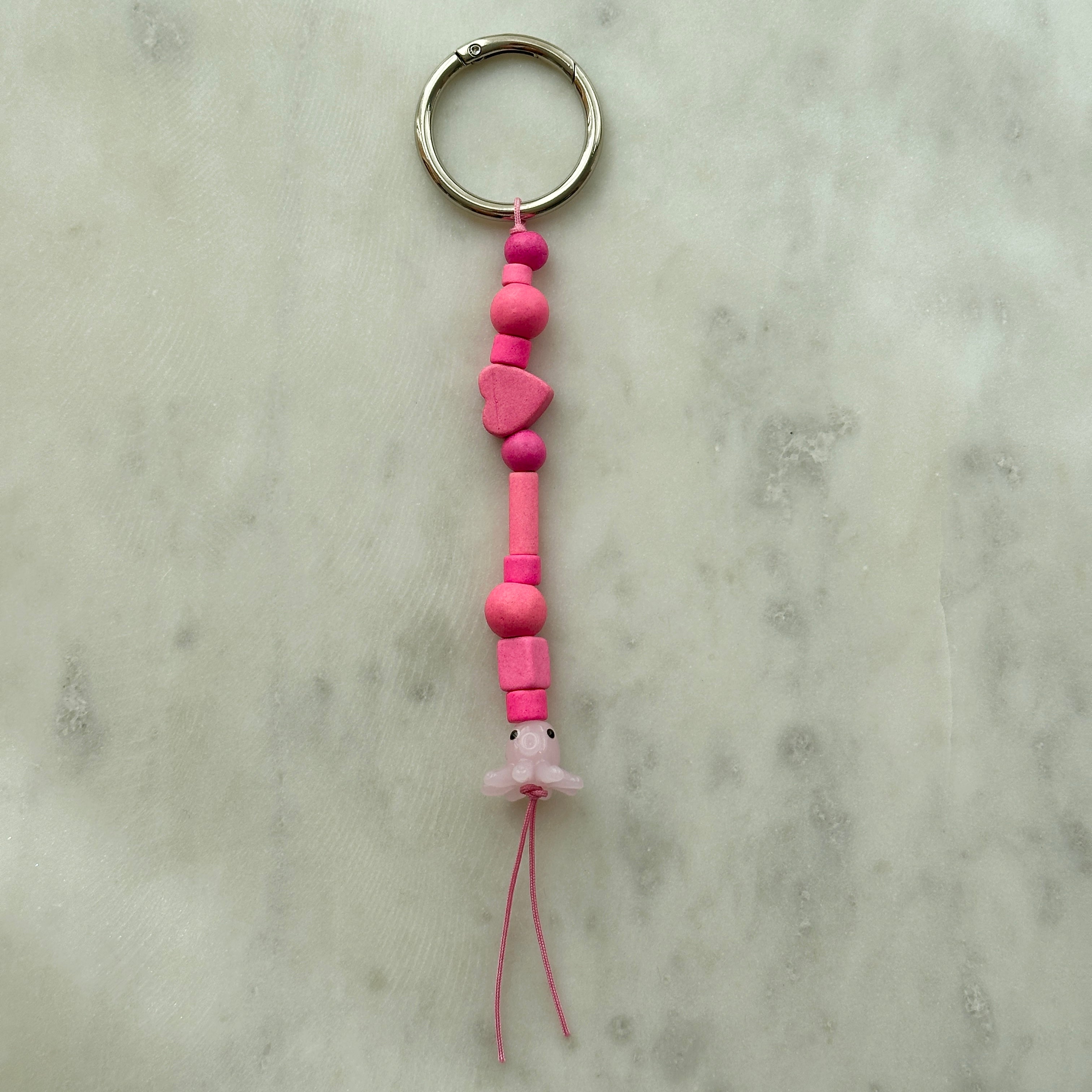 Bag/ Key Charm – Pink Octopus