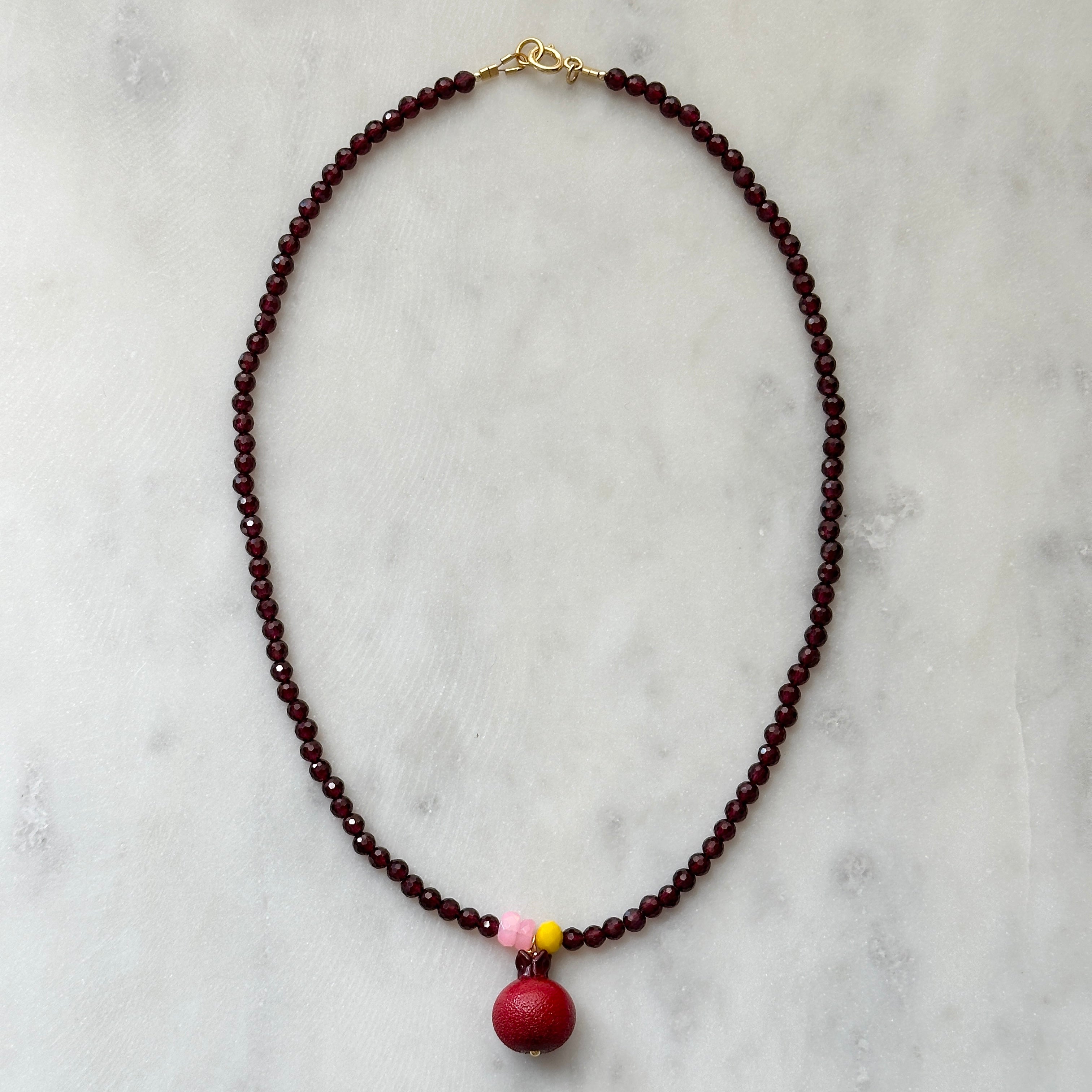 Red Ruby Pomegranate Neckace