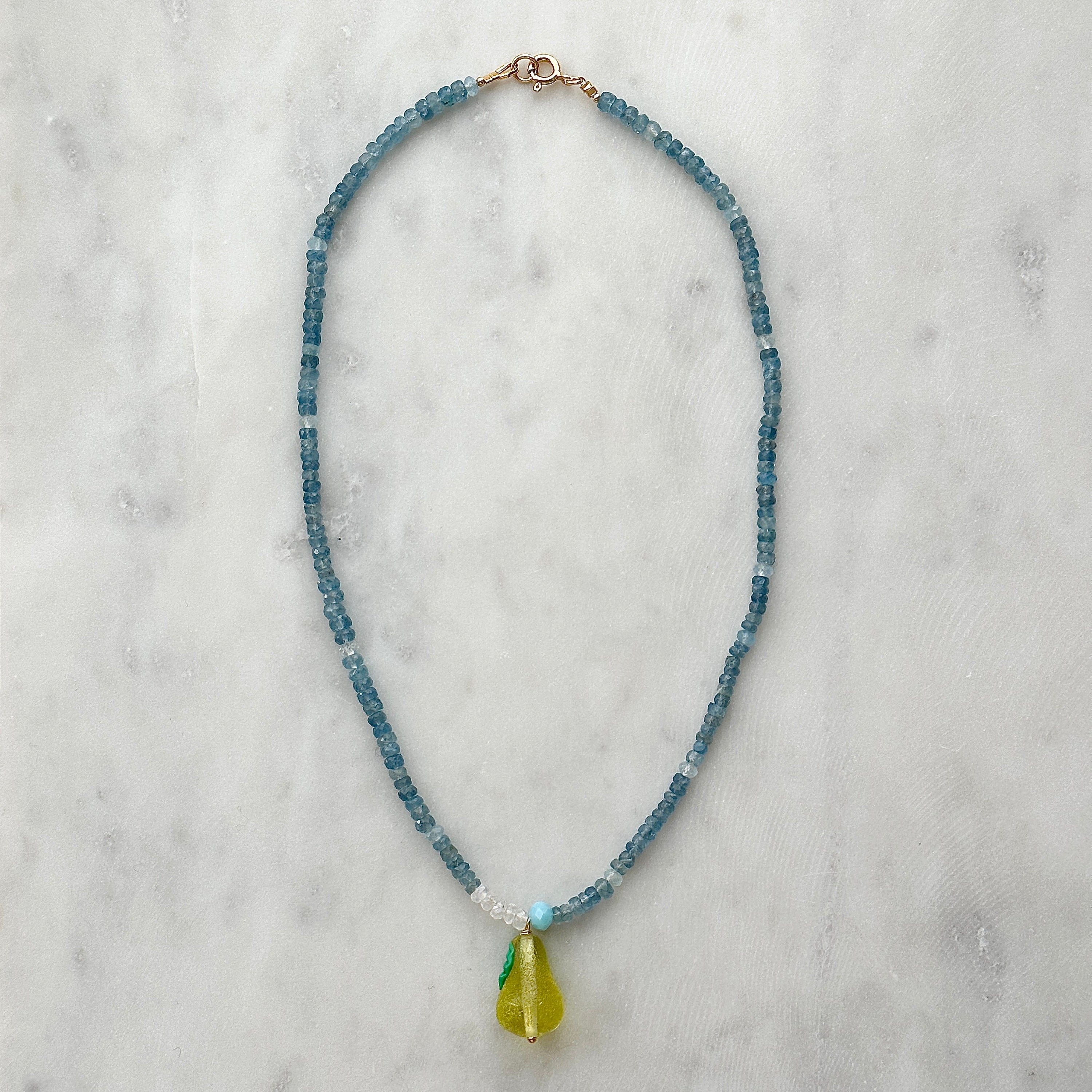 Pear and Sky Necklace