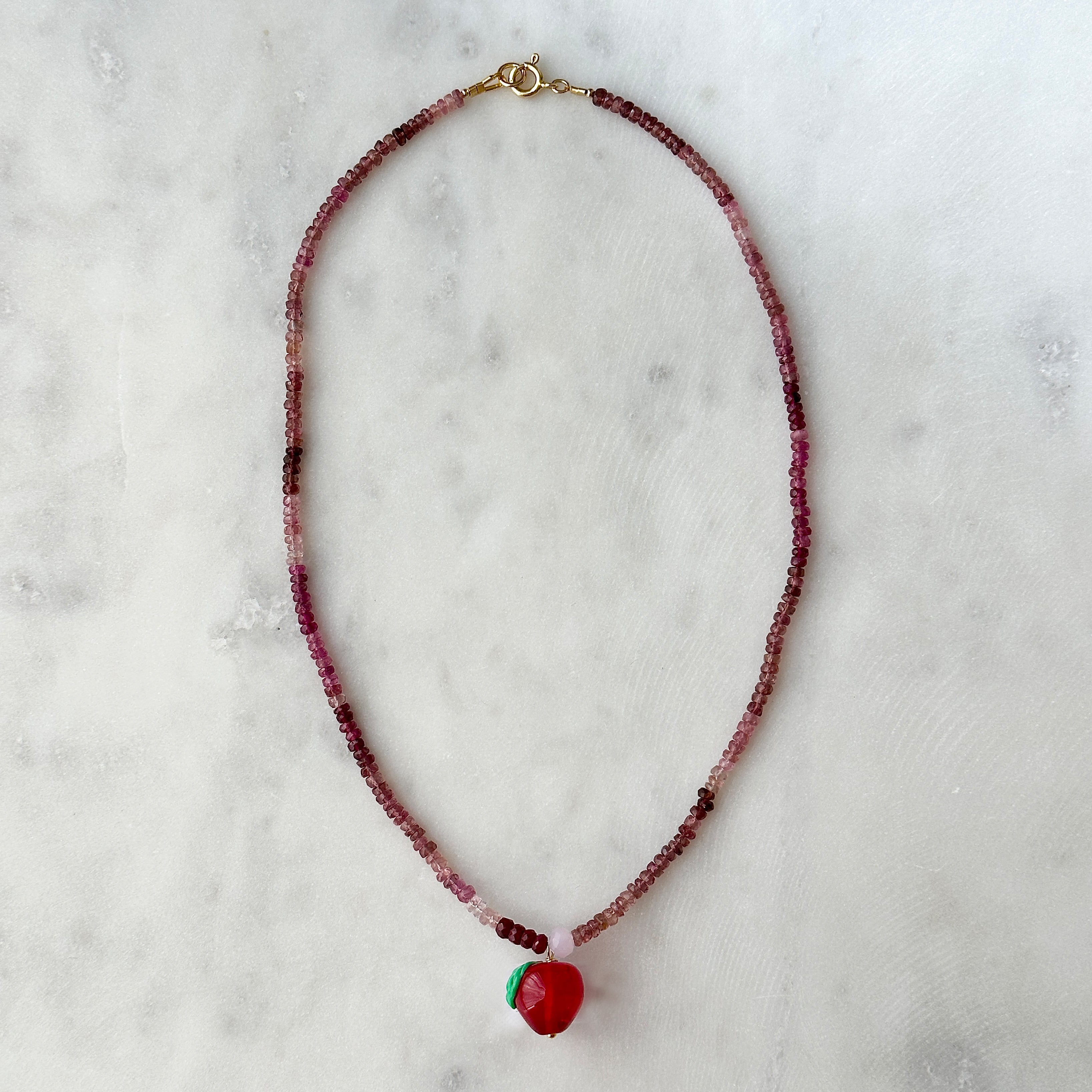 Red Apple Half Charm - Necklace/Charm/Keychain - MTO