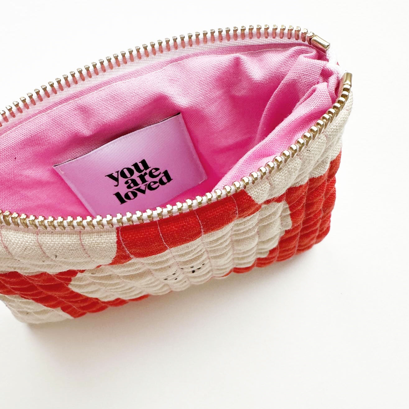 Quilted Coin Purse - Bright red