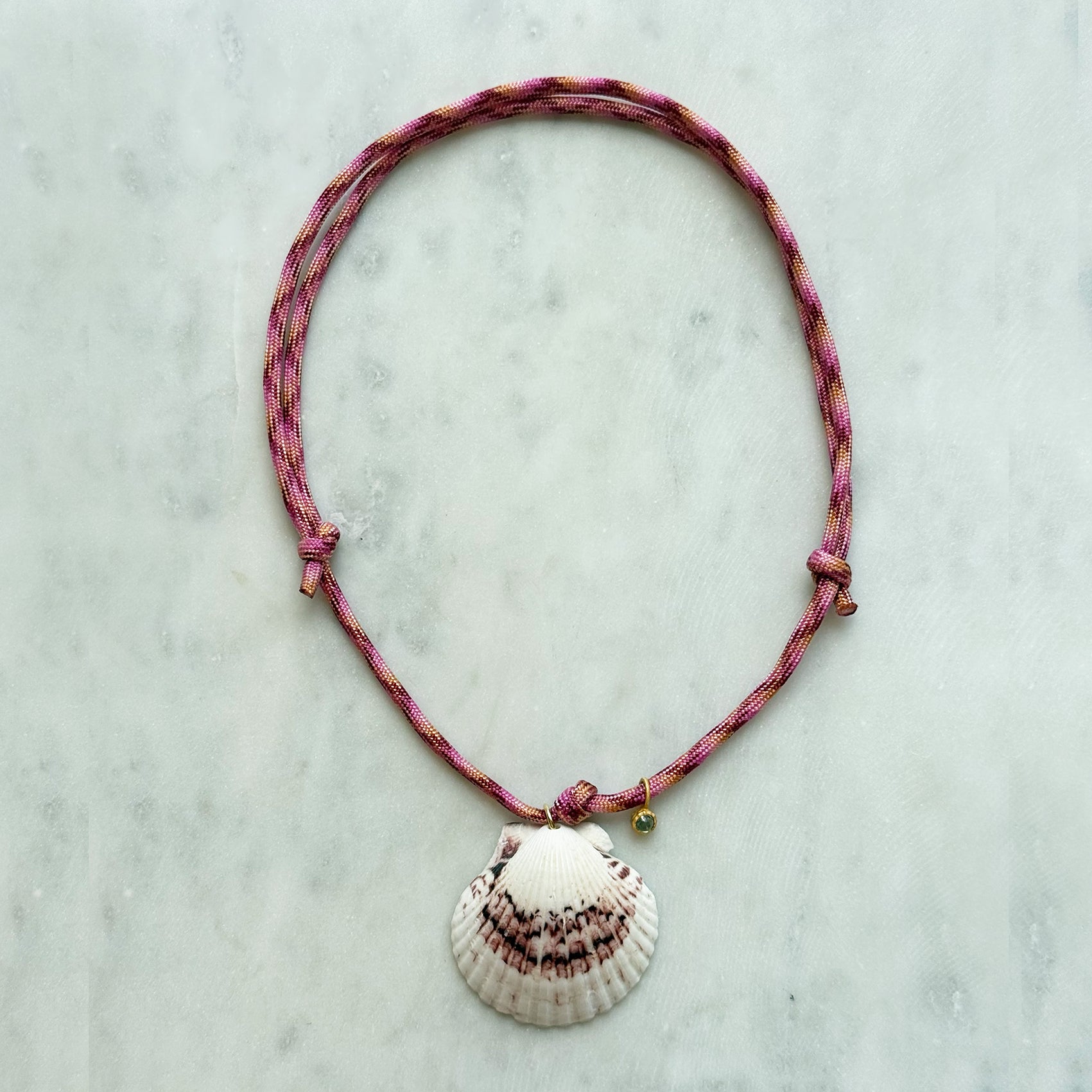 Cord Necklace - Pink Scallop