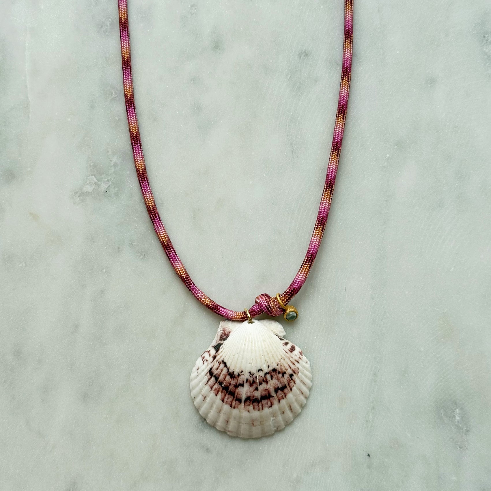 Cord Necklace - Pink Scallop