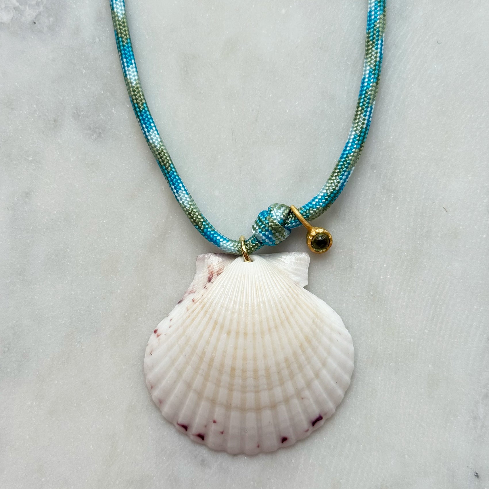 Cord Necklace - White Scallop