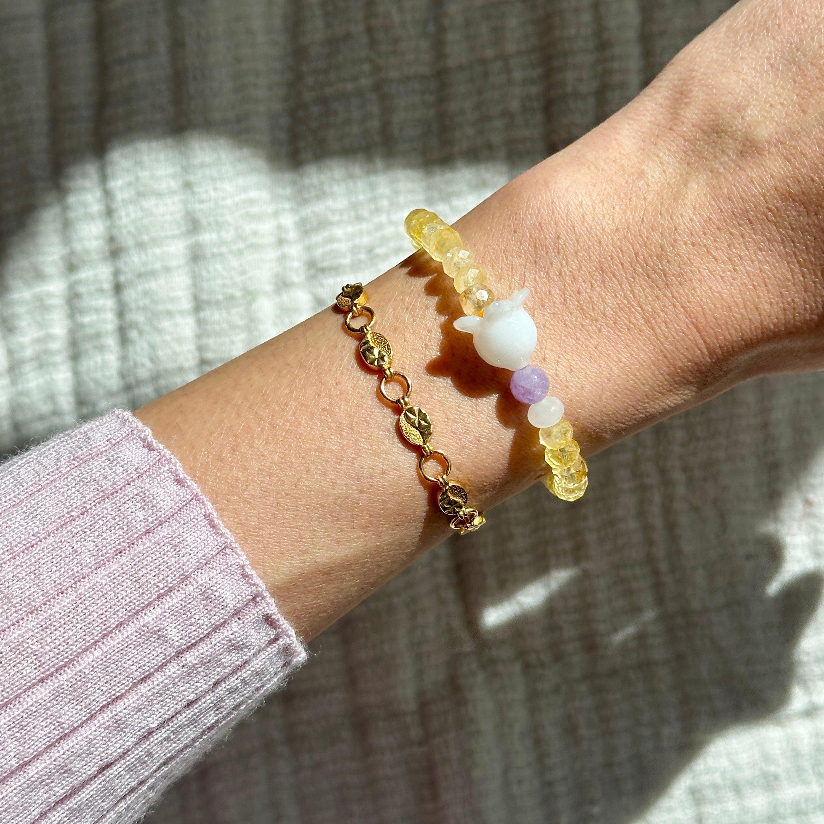 White Lily and Sunshine bracelet