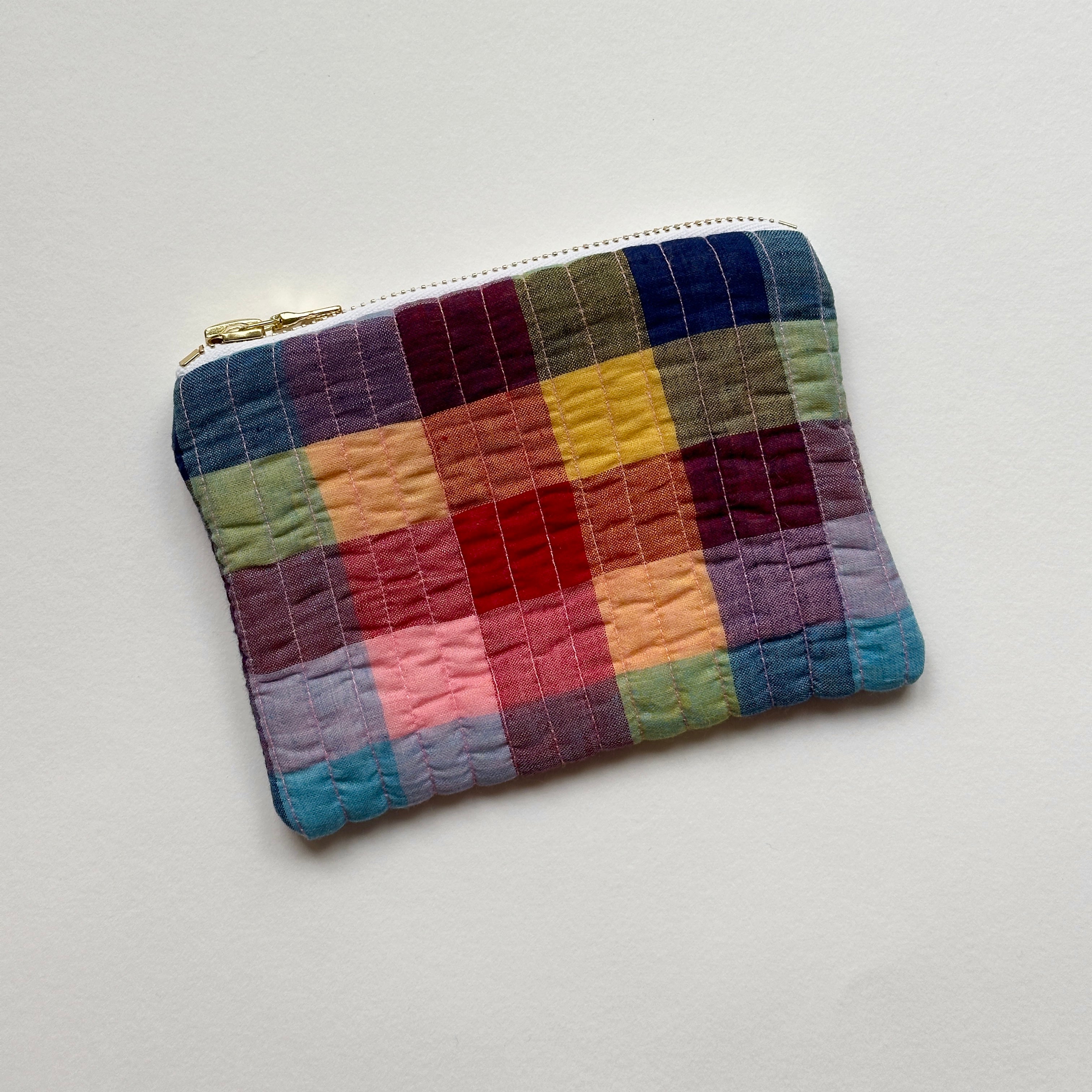 Quilted Coin Purse - Colourful Check